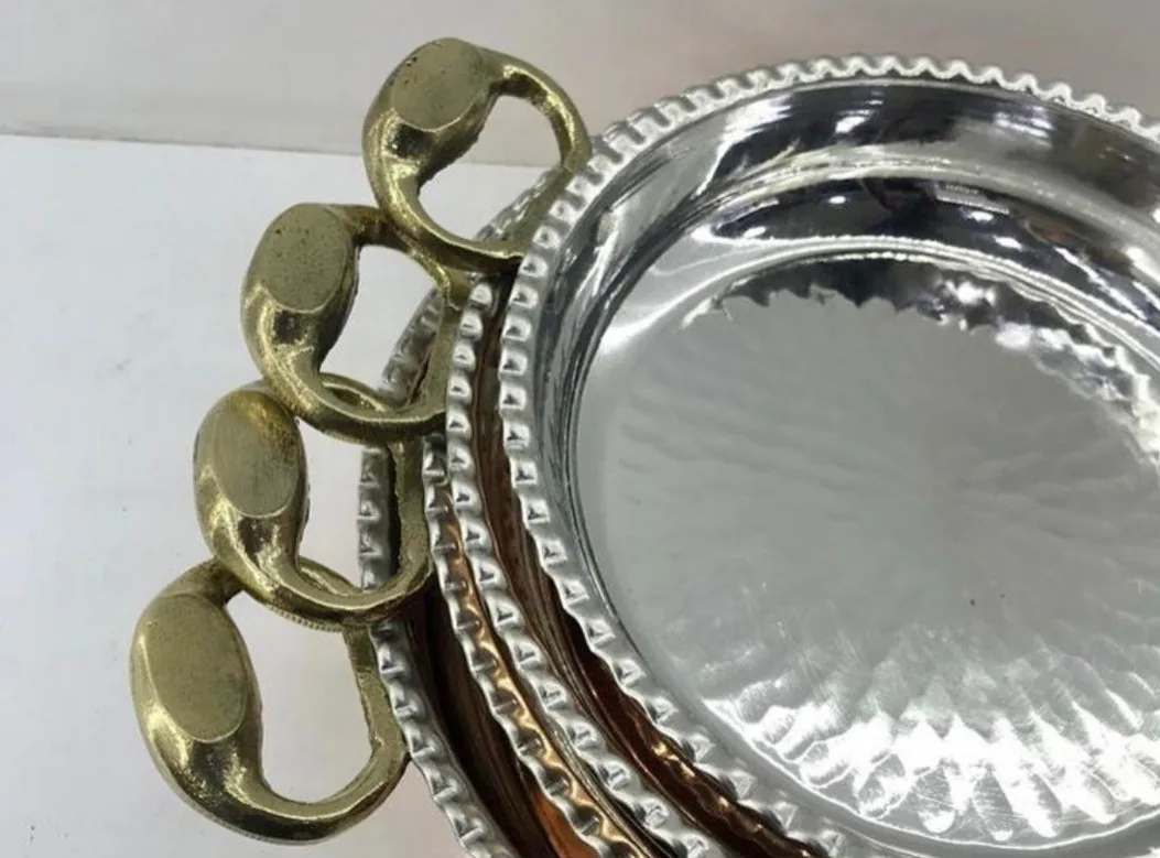 Set of 4 Copper Pans,Traditional Copper Pan Set,Omelette Pan Set,Handmade Pan ,Double Brass Handle Set,Omelette Copper Pan Mothers day gift - image 5