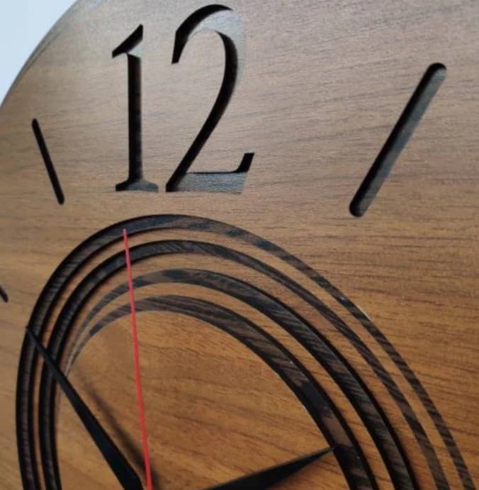Special Design Wooden Clock, Art Wall Clock, Walnut Wood Clock, Maple Wood Clock, Housewarming Gift, Gift for Him, Mothers day gift - image 3