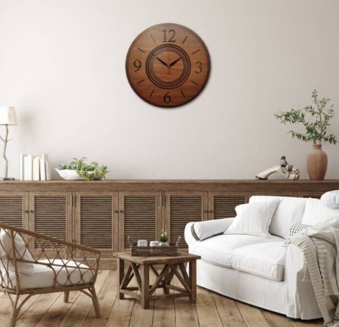 Special Design Wooden Clock, Art Wall Clock, Walnut Wood Clock, Maple Wood Clock, Housewarming Gift, Gift for Him, Mothers day gift - image 2
