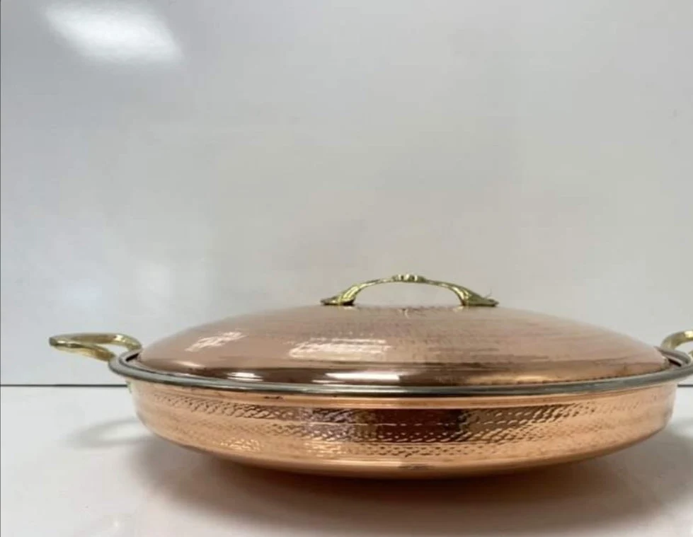 Covered Copper Roasting Pan Set,Tattoo Copper sauté pan,Large sauté Pan,Traditional Copper Pan,Turkish Pan,Handmade Pan,Double Brass Handle, - image 4