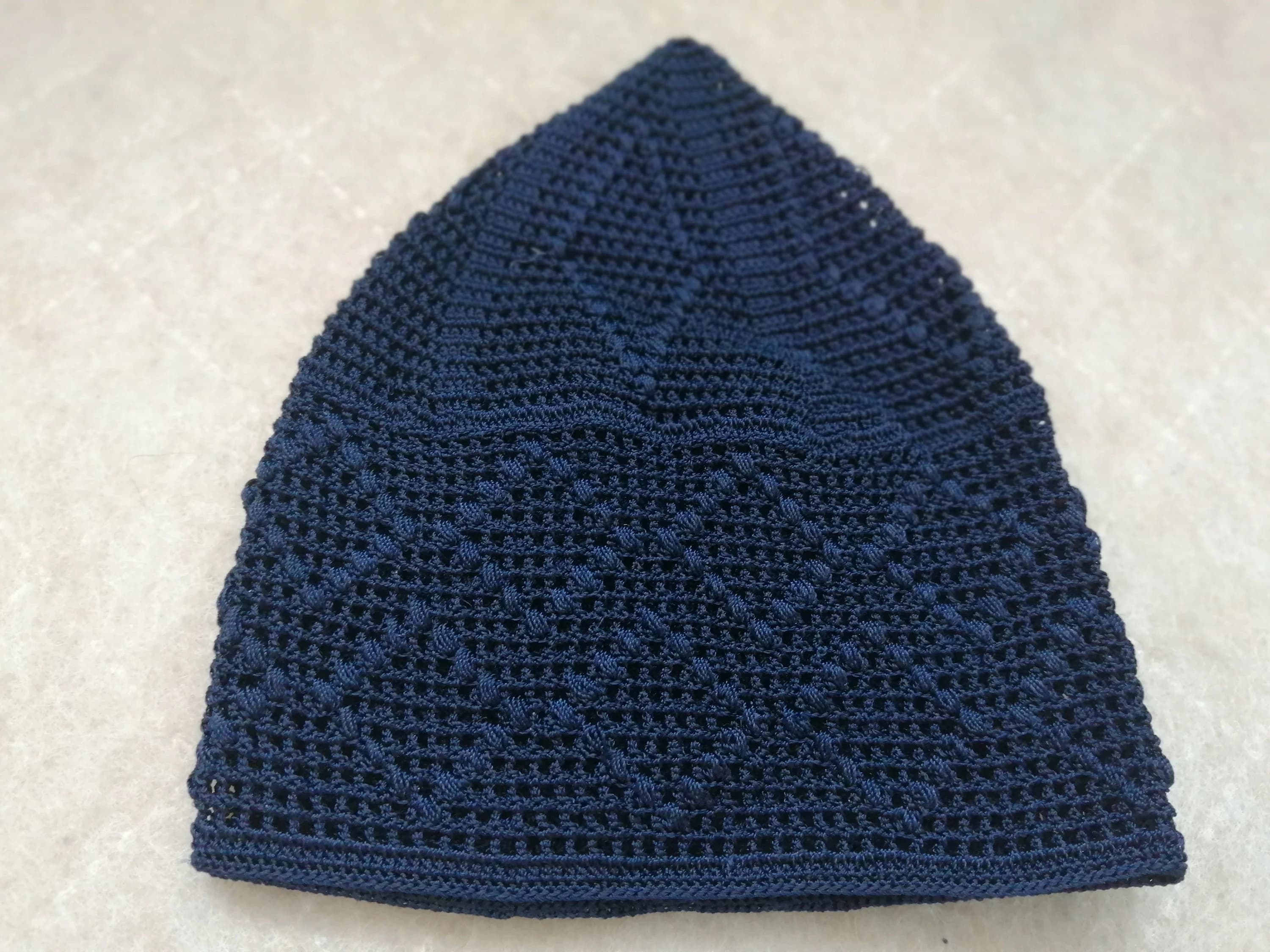 Handcrafted Prayer Cap, Patterned Crochet Skullcap, Islamic hat, Prayer Hat, Kufi - Hand-knitted Skullcap, "Father's Day" gift - image 4