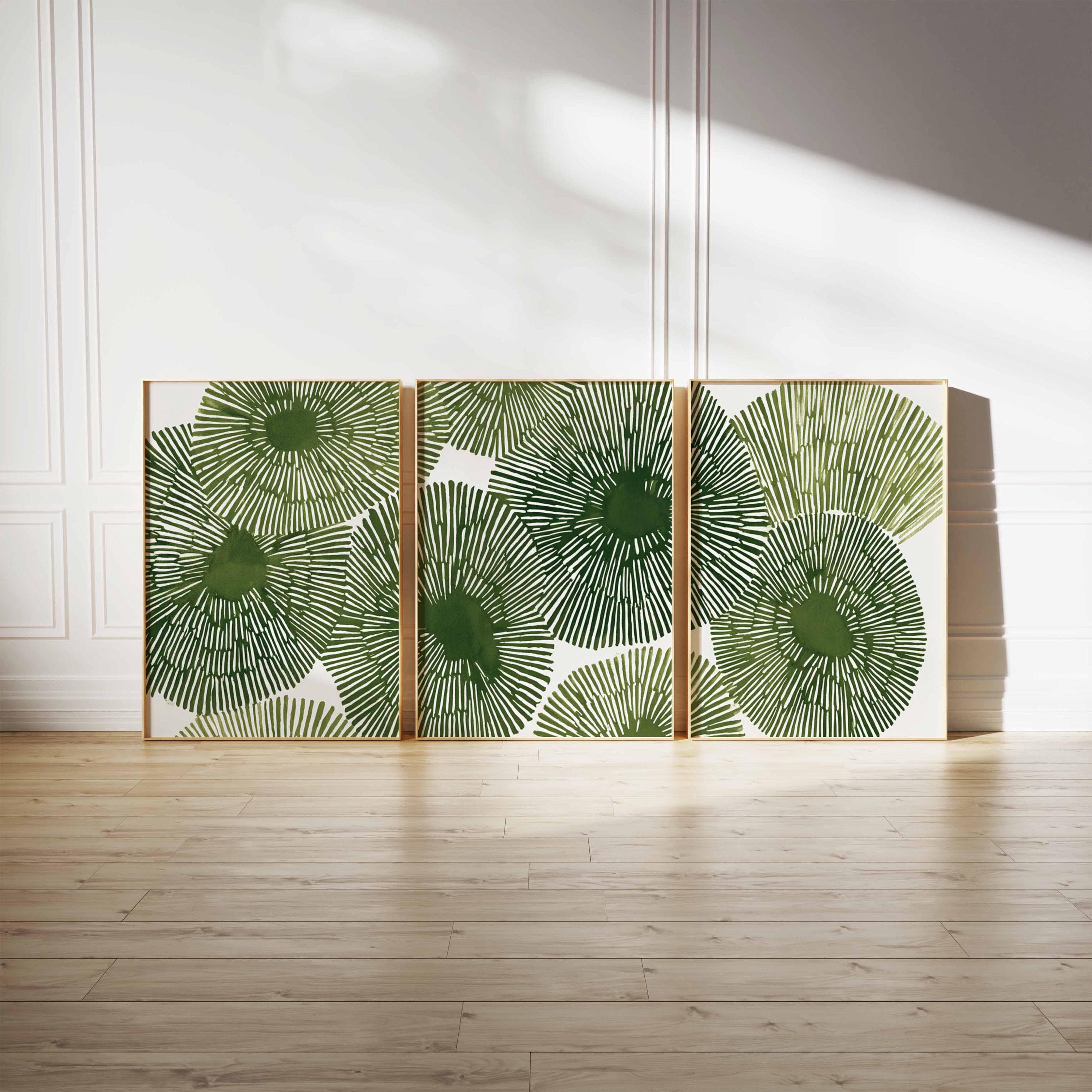 Green Leaf Botanical Art Prints, Modern Home Decor, Set of 3 - image 5