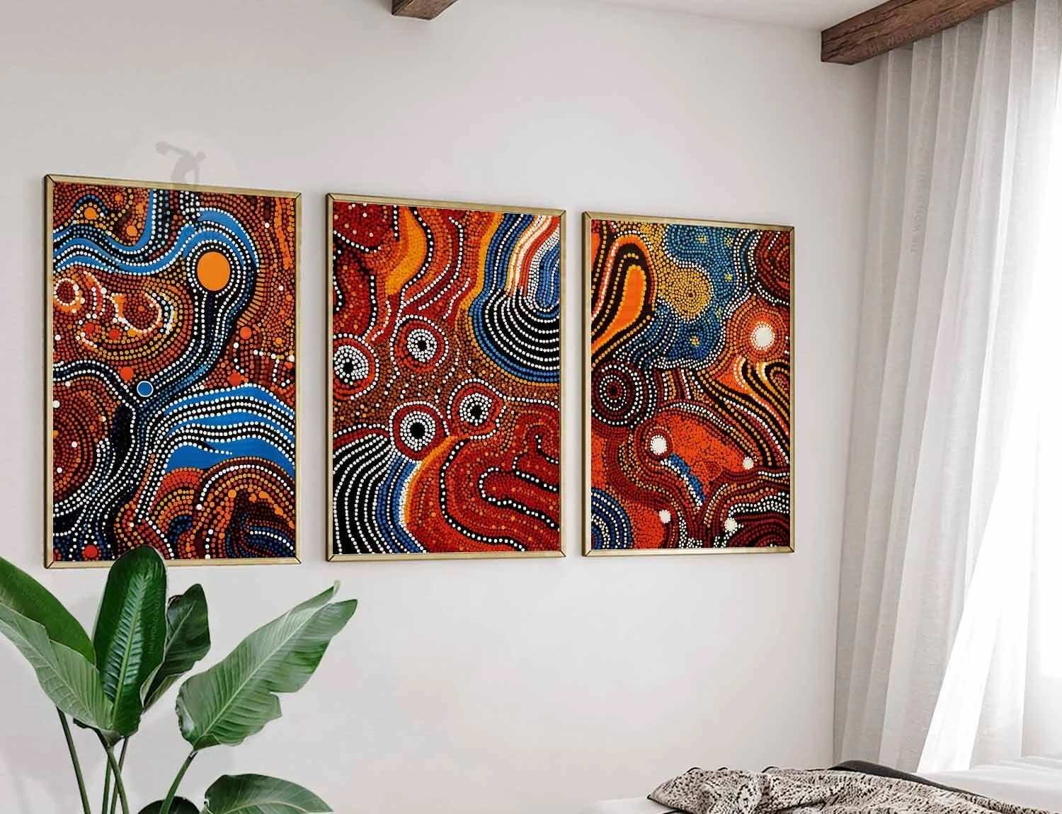 Aboriginal Art Prints, Indigenous Australian Decor, Set of 3