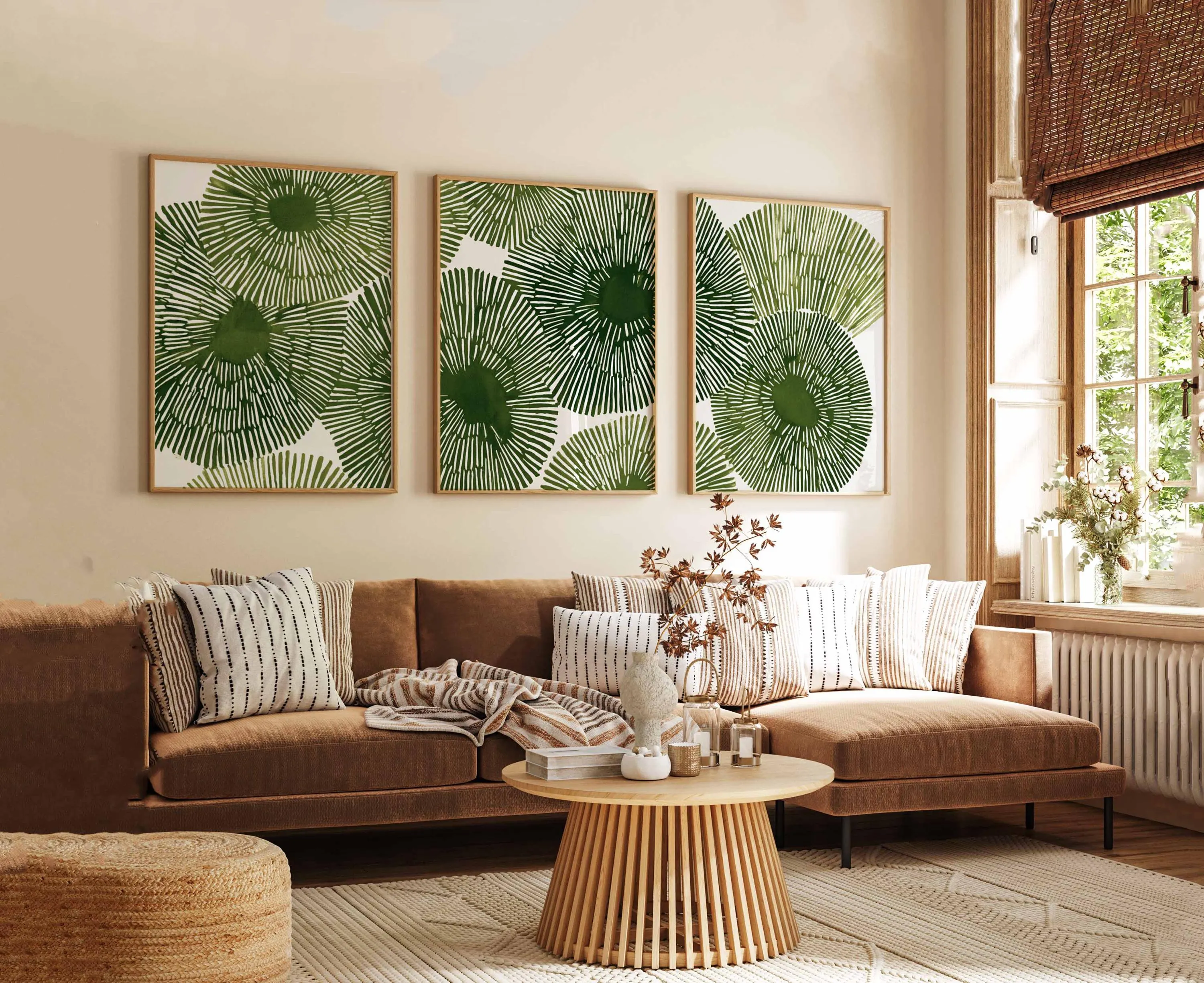 Green Leaf Botanical Art Prints, Modern Home Decor, Set of 3 - image 4