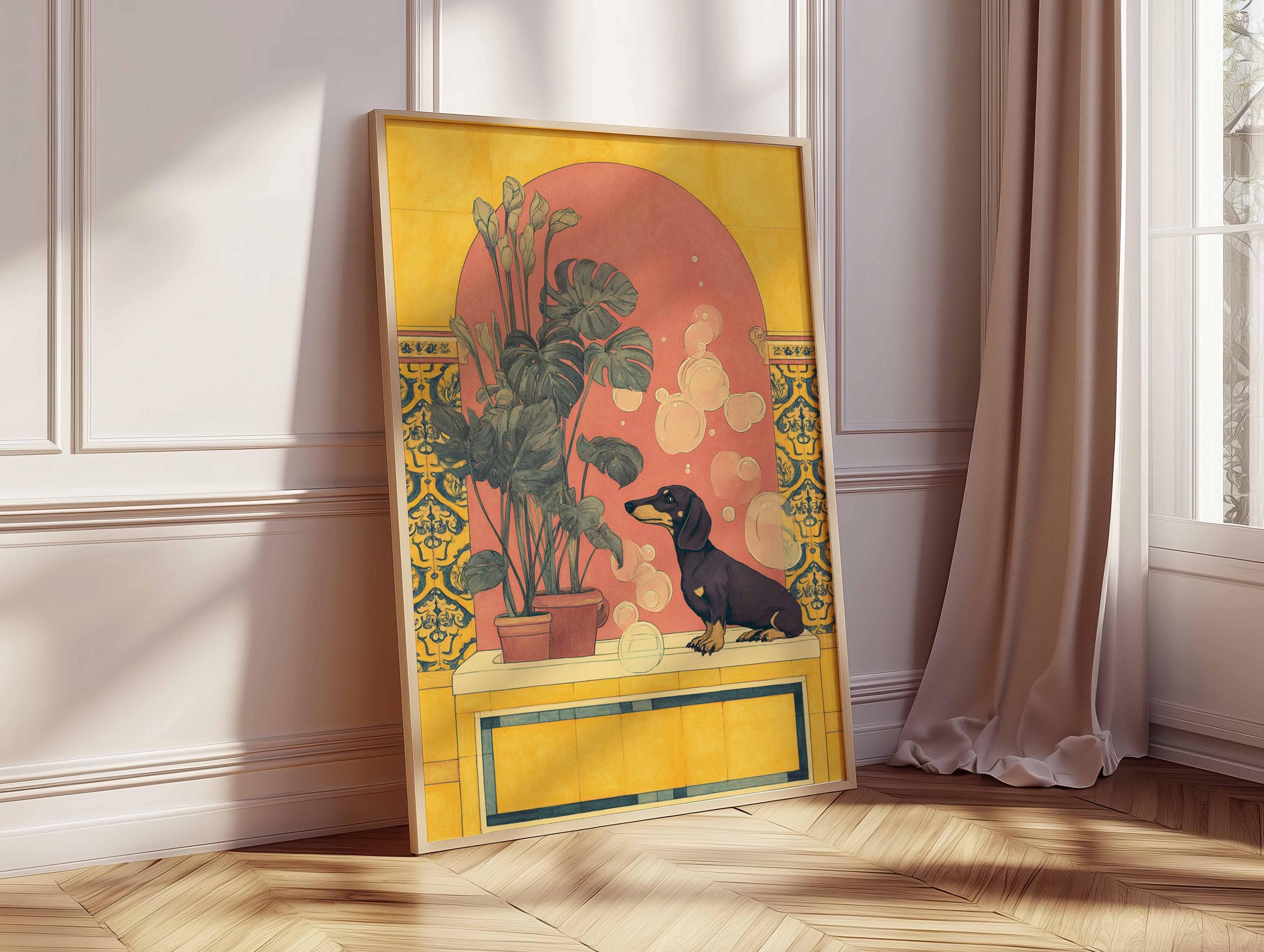 Dachshund Art Print, Sausage Dog, Modern Pet Illustration - image 3