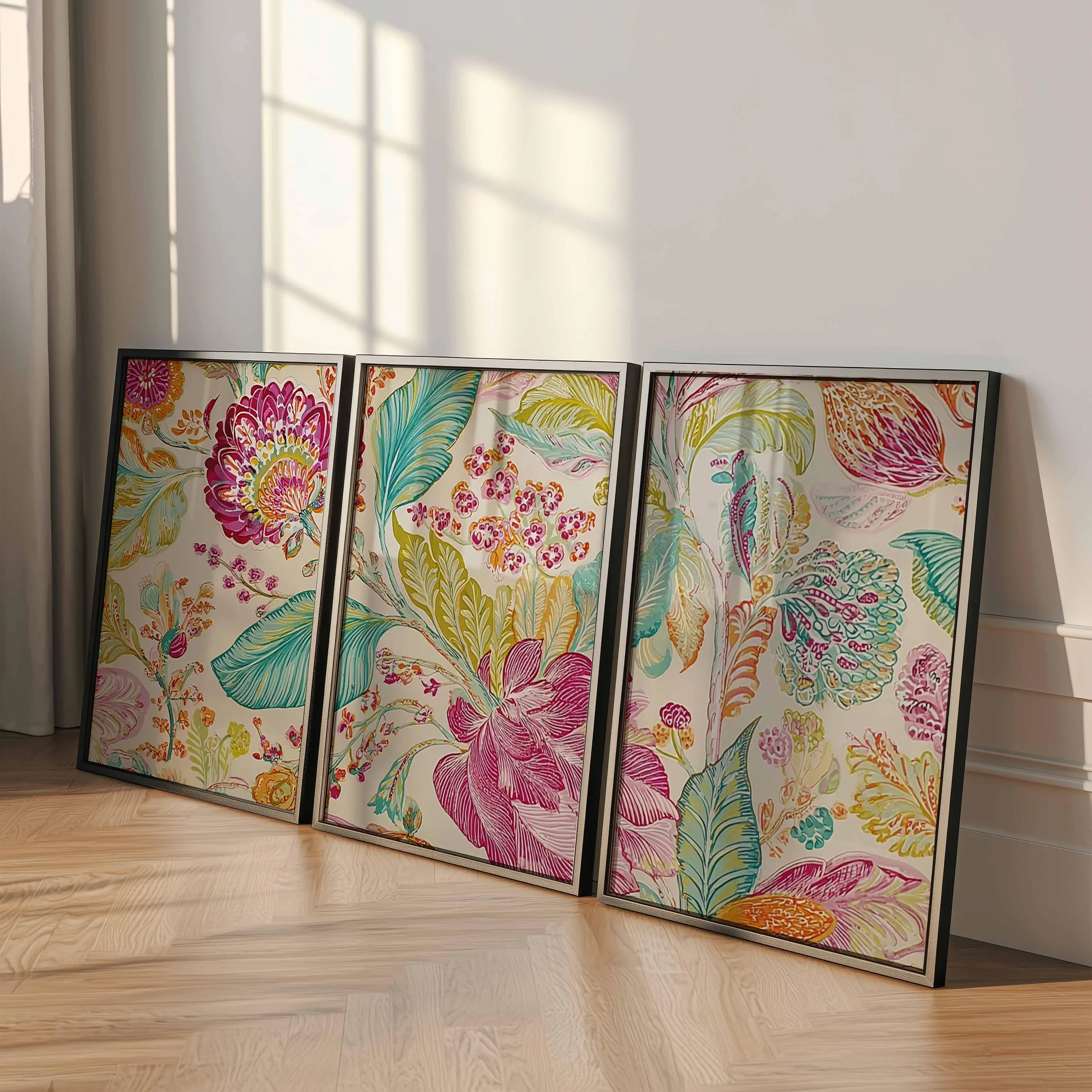 Tropical Floral Wall Art Prints Set, Vibrant Botanical Decor - image 3