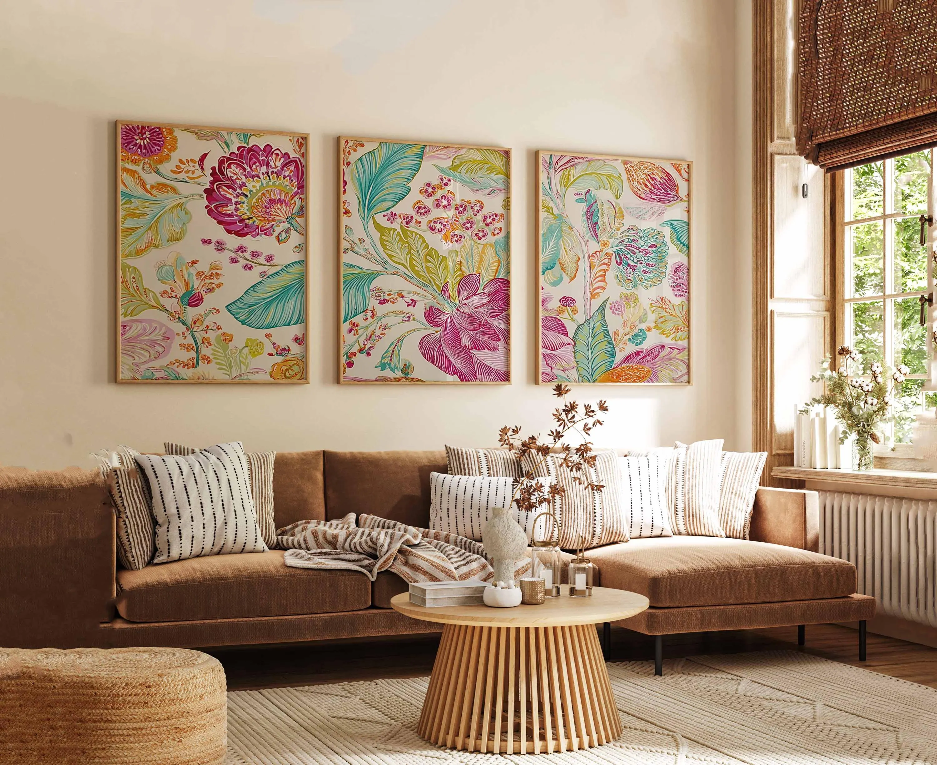 Tropical Floral Wall Art Prints Set, Vibrant Botanical Decor - image 4
