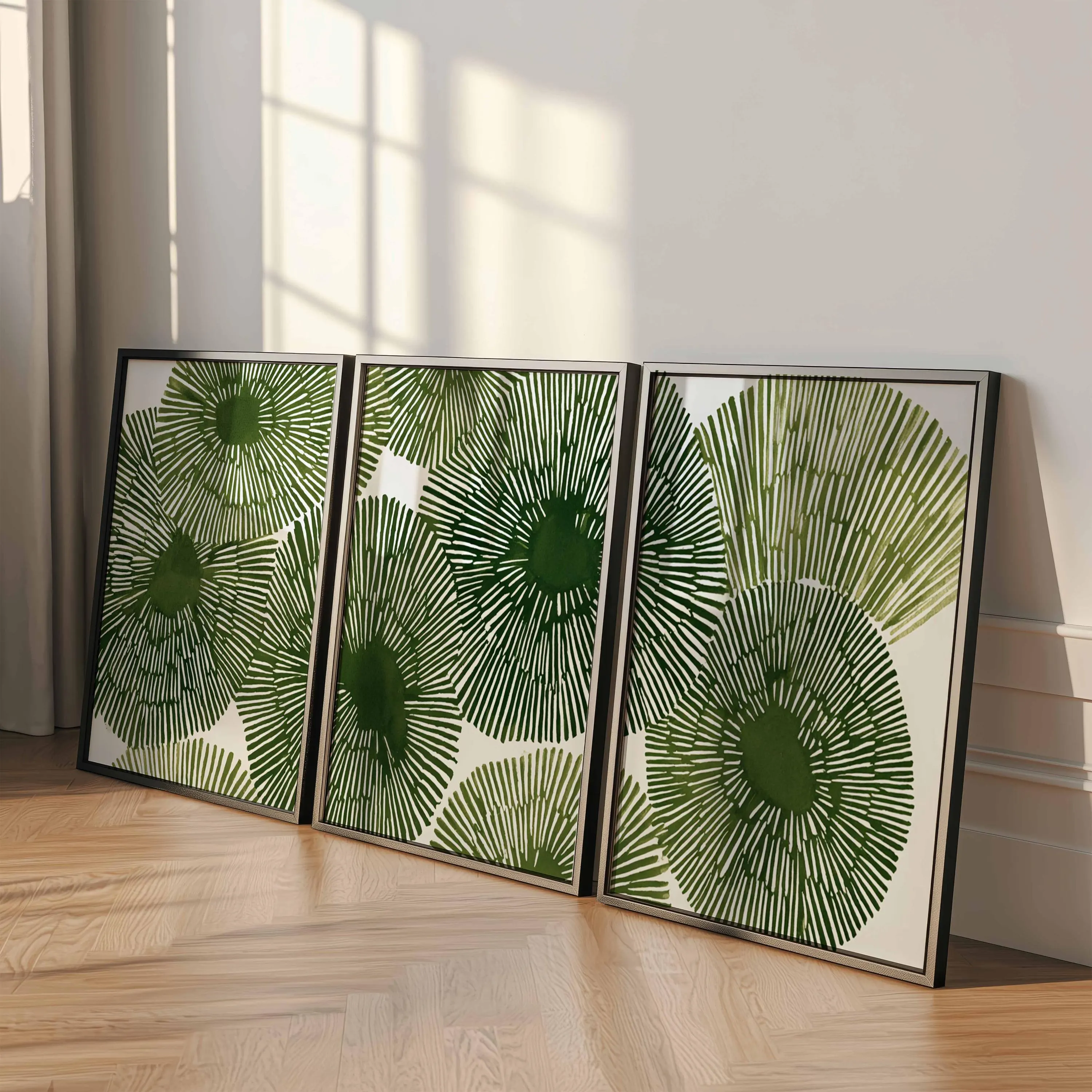 Green Leaf Botanical Art Prints, Modern Home Decor, Set of 3 - image 3