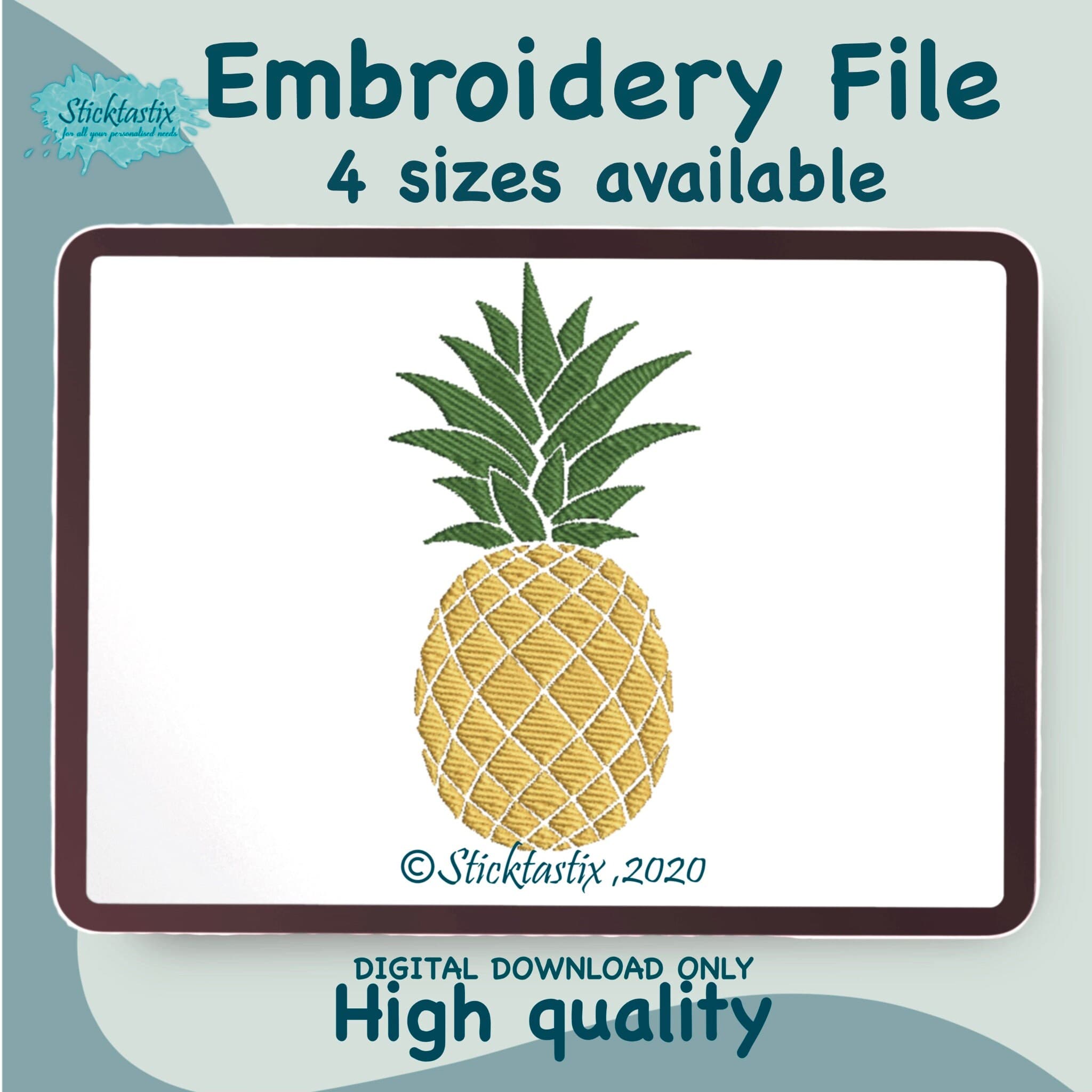 Pineapple Embroidery Design: 4 Sizes (Digital Download) - image 3