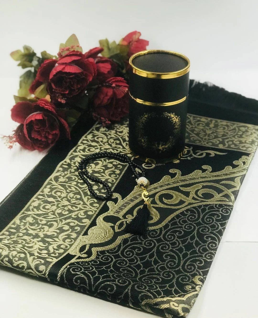 Islamic Gift Set, Prayer Rug & Rosary, Ramadan Favor