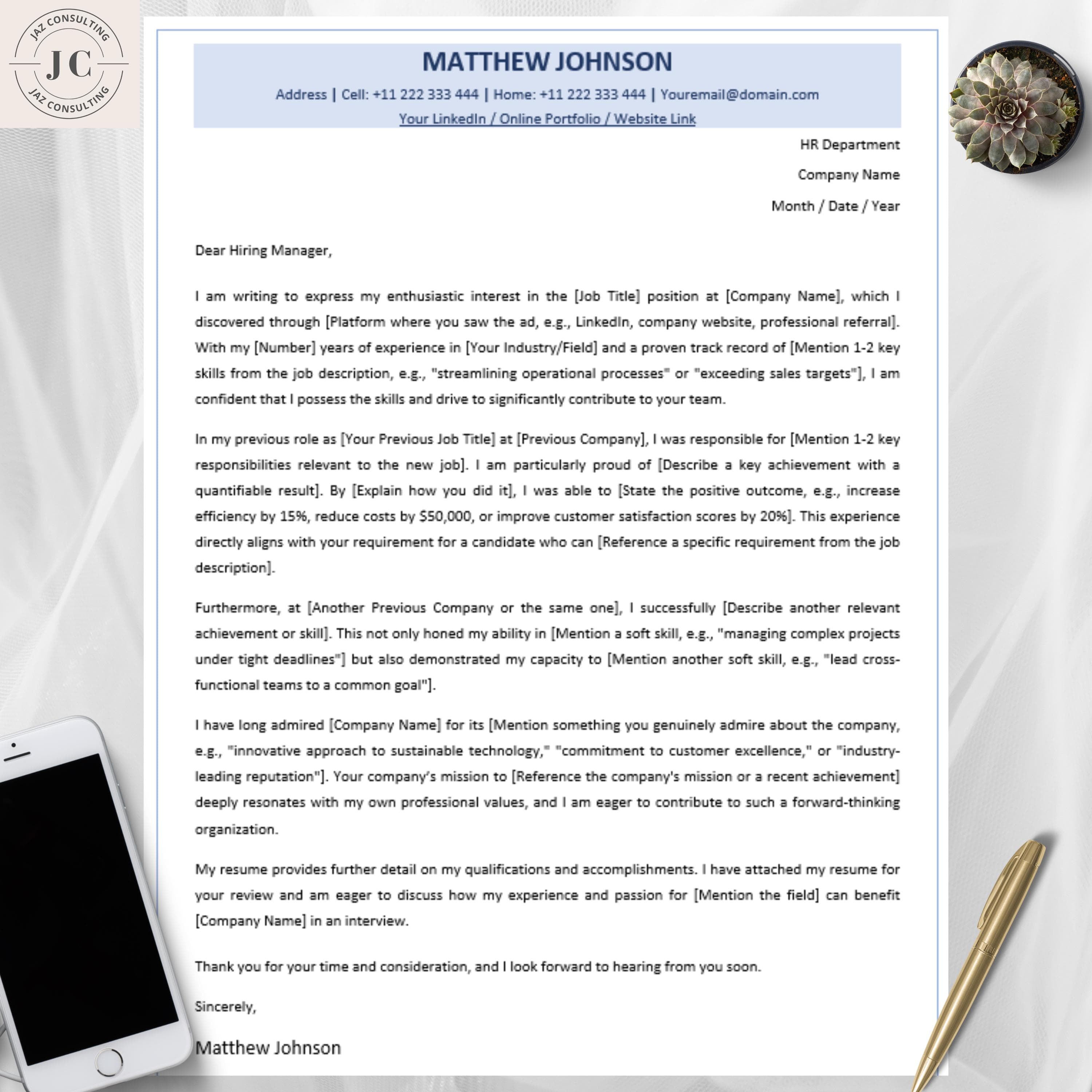 Our downloadable, instantly accessible pack includes a fully editable ATS Resume Template and a matching Cover Letter Template (both in Word and Google Docs formats).
After purchase, you will get:
𝟮 𝗣𝗮𝗴𝗲𝘀 𝗔𝗧𝗦 𝗙𝗿𝗶𝗲𝗻𝗱𝗹𝘆 𝗥𝗲𝘀𝘂𝗺𝗲 𝗧𝗲𝗺𝗽𝗹𝗮𝘁𝗲 (Microsoft Word & Google Docs) - Fully Customizable, more pages can be added
𝟭 𝗣𝗮𝗴𝗲 𝗠𝗮𝘁𝗰𝗵𝗶𝗻𝗴 𝗖𝗼𝘃𝗲𝗿 𝗟𝗲𝘁𝘁𝗲𝗿 𝗧𝗲𝗺𝗽𝗹𝗮𝘁𝗲 (Microsoft Word & Google Docs) - Fully Customizable, more pages can be added