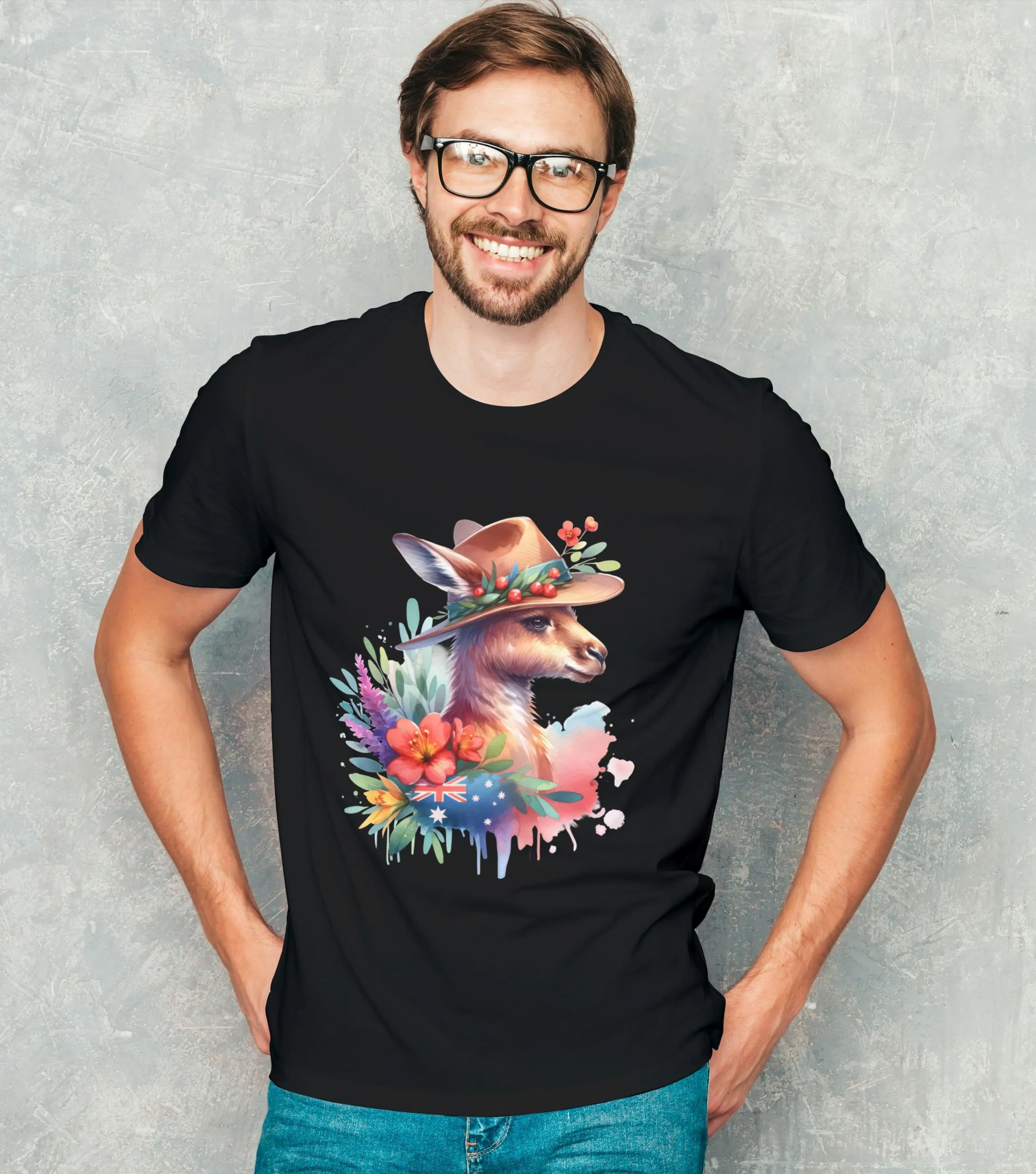 Show off your Aussie pride with this adorable unisex Gildan 64000 tee featuring a cute kangaroo wearing a floral hat with an Australian flag design! Perfect for Australia Day, casual wear, or gifting, this softstyle cotton tee combines comfort and style. Available in multiple colors (black, navy, heather grey & more) and sizes XS-5XL. Great for animal lovers, Australia-themed parties, or anyone who loves unique graphic tees.