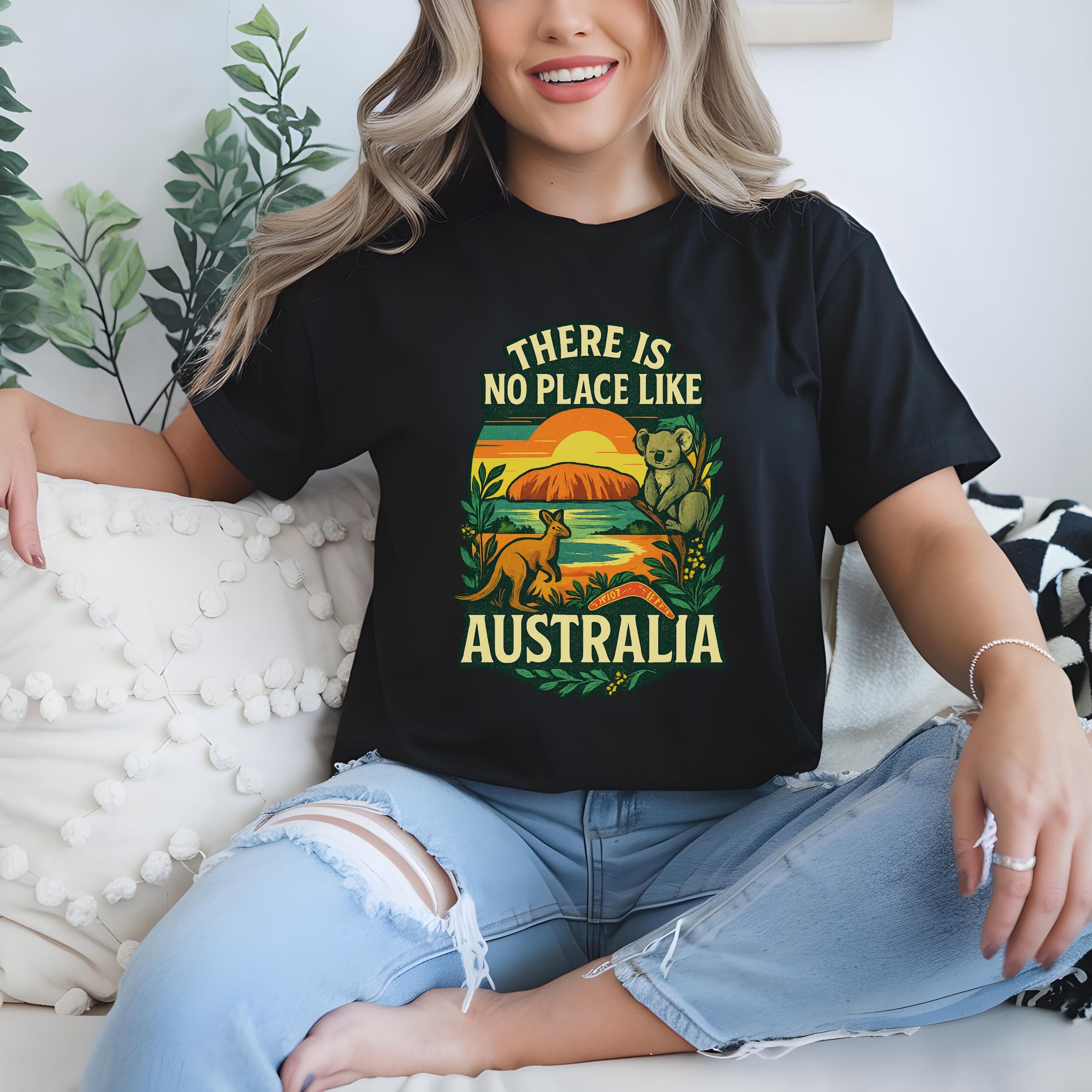 Australian T-Shirt, There Is No Place Like Australia T-Shirt, Kangaroo Koala Uluru Outback Sunset Tee, Aussie Pride Tee, Unisex Pride Shirt