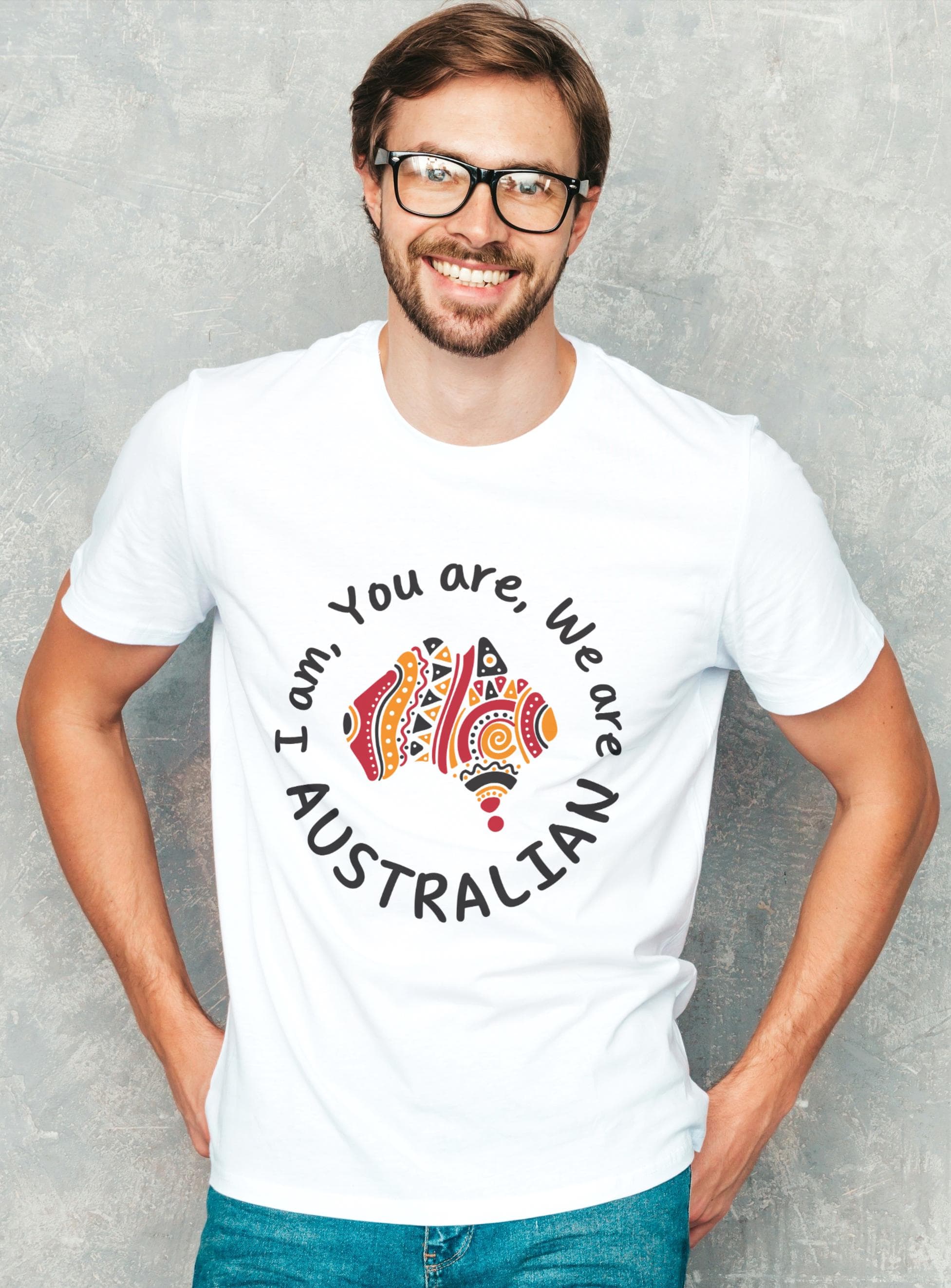 I am Australian Shirt: Aboriginal Art Map, Unisex Aussie Pride, Australian Shirt | XS - 5XL | Australian Seller | Australia Day Celebration