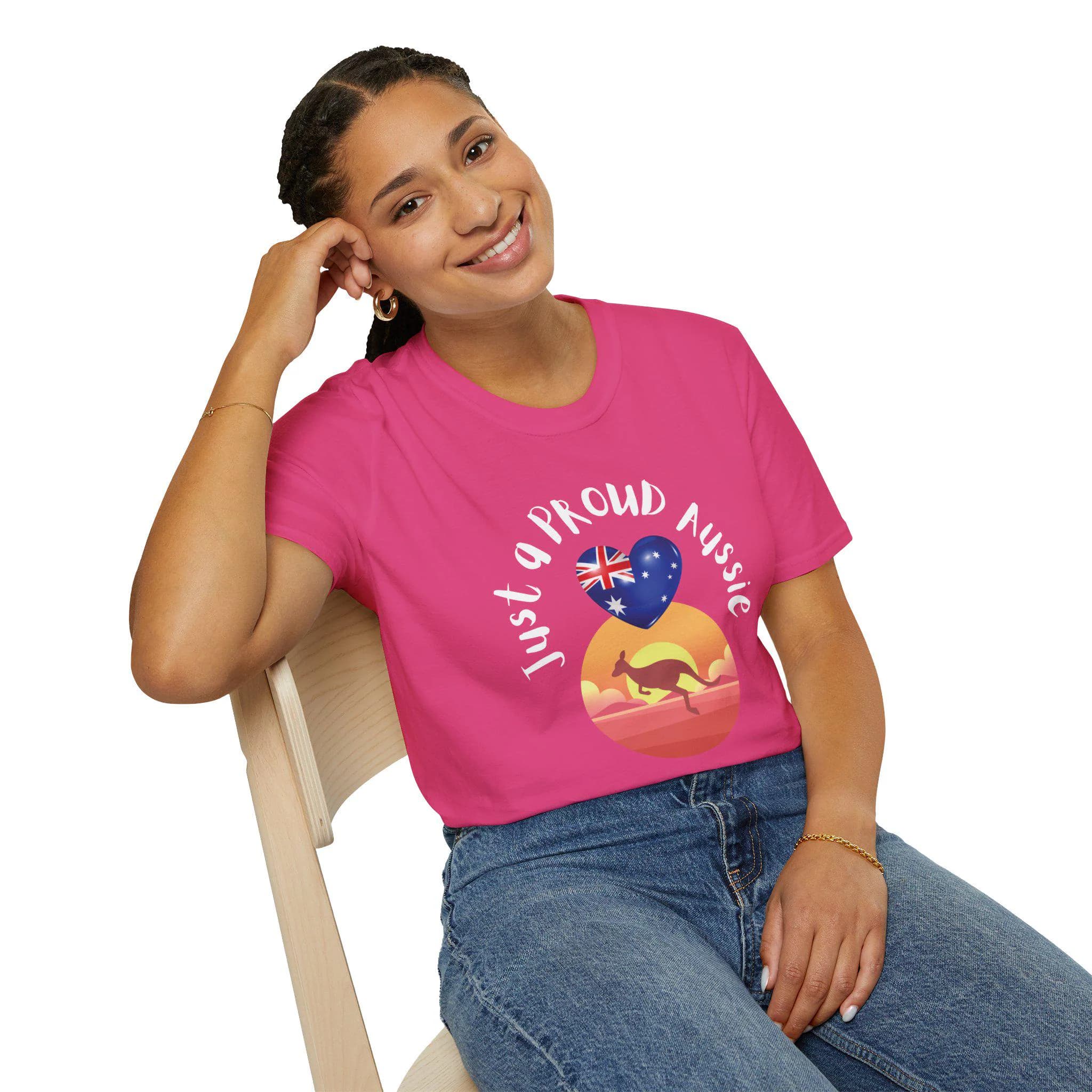 Introducing our "Just a Proud Aussie" shirt, the perfect way to show off your love for Australia. Crafted with care on a premium Gildan 64000 shirt, it features an Australian flag printed in Heart shape, with a Kangaroo jumping in front of sun, and the wording printed as "Just a Proud Aussie". Its available in various attractive colors and sizes (XS-5XL). it's a badge of honor for Aussies everywhere.
Proud Aussie Shirt, Unisex Australian Tee, Australia Day shirt, Australia Day T-shirt