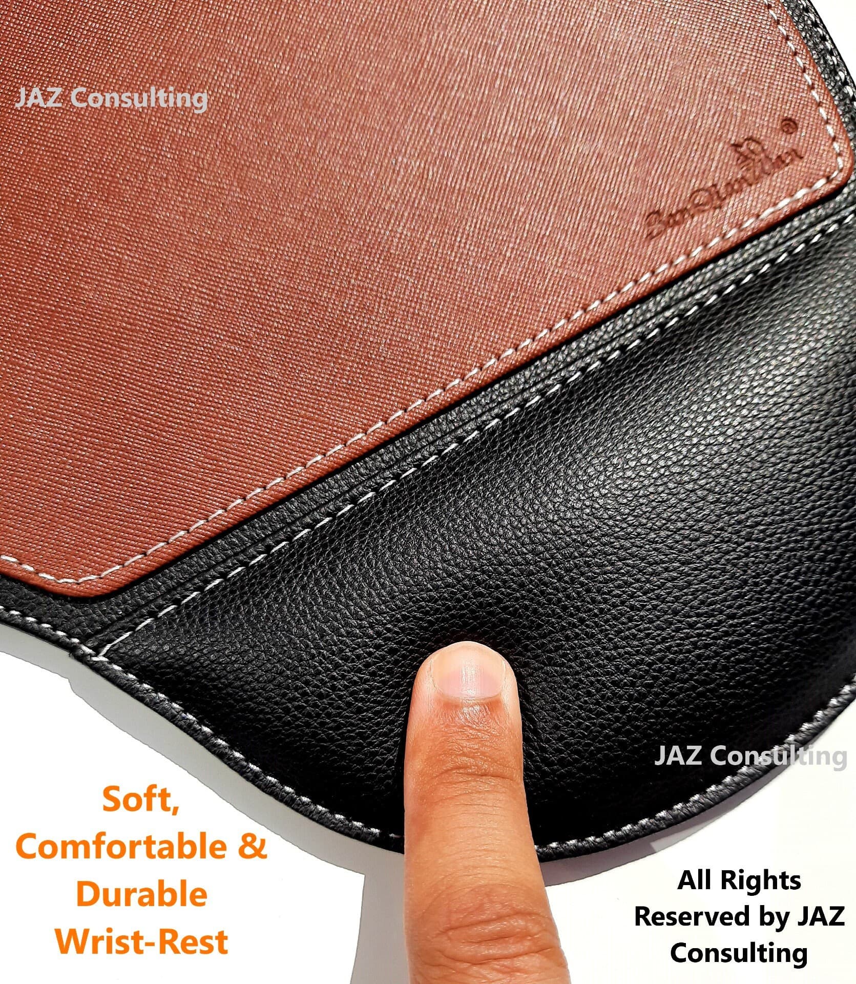 Excellent quality PU Leather Mouse Pad in Round Shape and Light Brown & Black Color, with comfortable wrist support & non-slip base.
Specially designed to make your long & extended working hours comfortable & wrist-stress free & your gaming hours more fun-filled. ERGONOMIC PAIN RELIEF DESIGN , EXCELLENT MOUSE SUPPORT, LARGER WRIST-REST, FOR ALL TYPES OF MICE, NON-TOXIC, LIGHTWEIGHT & DURABLE, EASY TO CLEAN, WATERPROOF & STAIN RESISTANT SURFACE, SMELL FREE.
Available in two different designs.