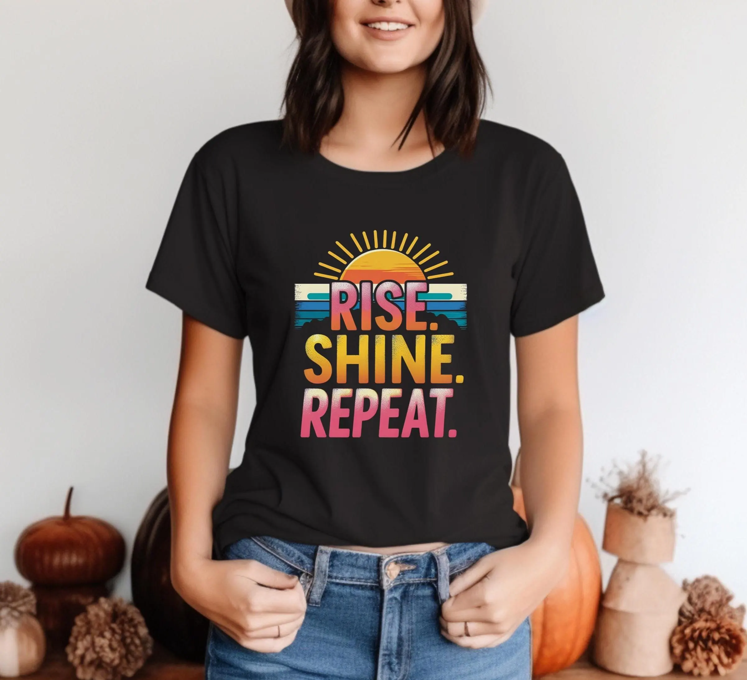 Unisex Gildan 64000 โRise. Shine. Repeat.โ t-shirt made from soft ring-spun cotton. Lightweight motivational tee with positive message and daily mantra design. Available in multiple colors and sizes XSโ5XL. Perfect inspirational quote shirt for morning routines, mindset apparel, and self-care. A breathable, preshrunk, classic fit tee for goal setters, wellness lovers, and fans of uplifting fashion.
motivational tee, positive message shirt, inspirational quote tee, daily affirmation shirt.