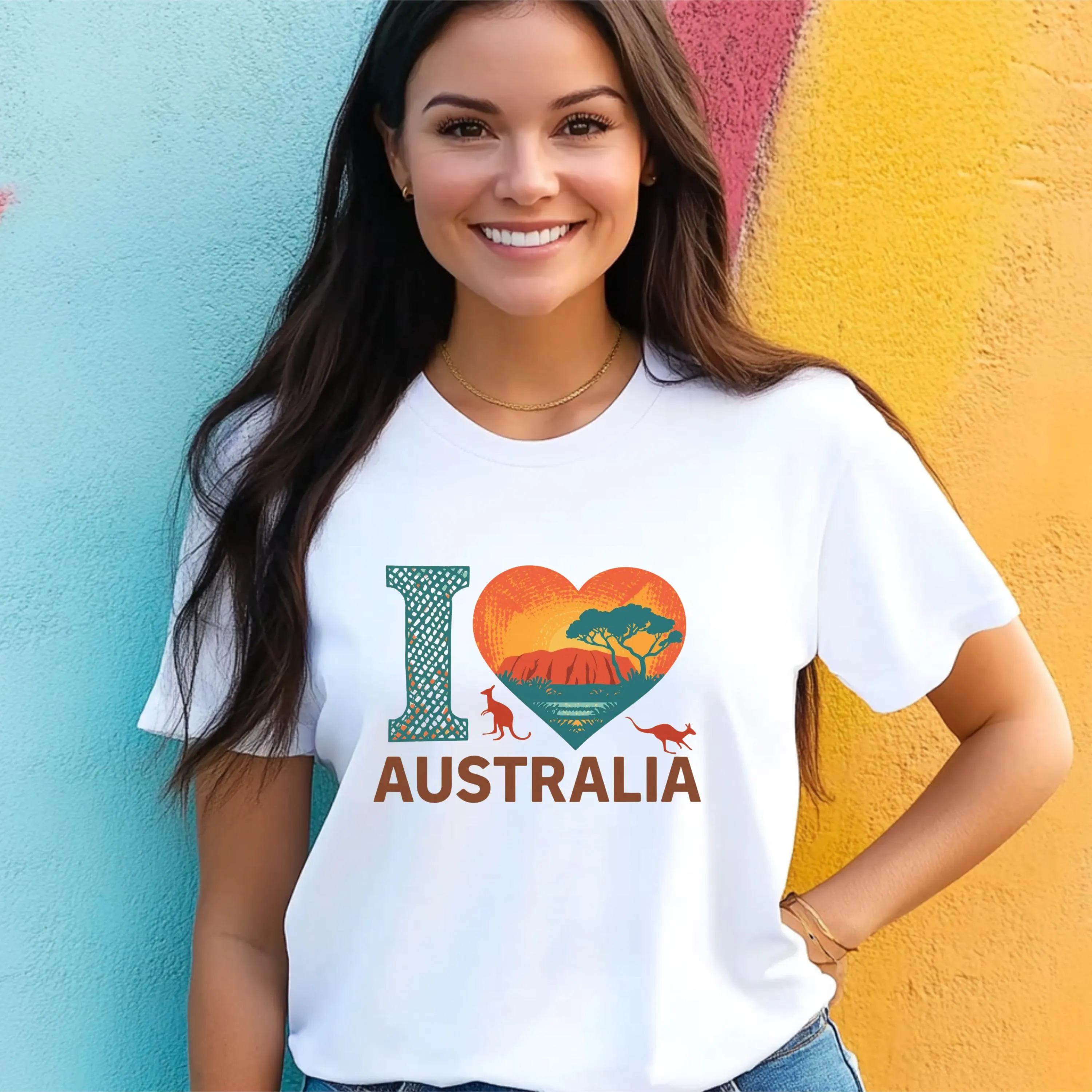 I Love Australia Shirt with Uluru Heart Design, Australia Day Tee, Aussie Pride Gildan 64000 Unisex T‑Shirt, Patriotic Aussie Gift | XS-5XL - image 2