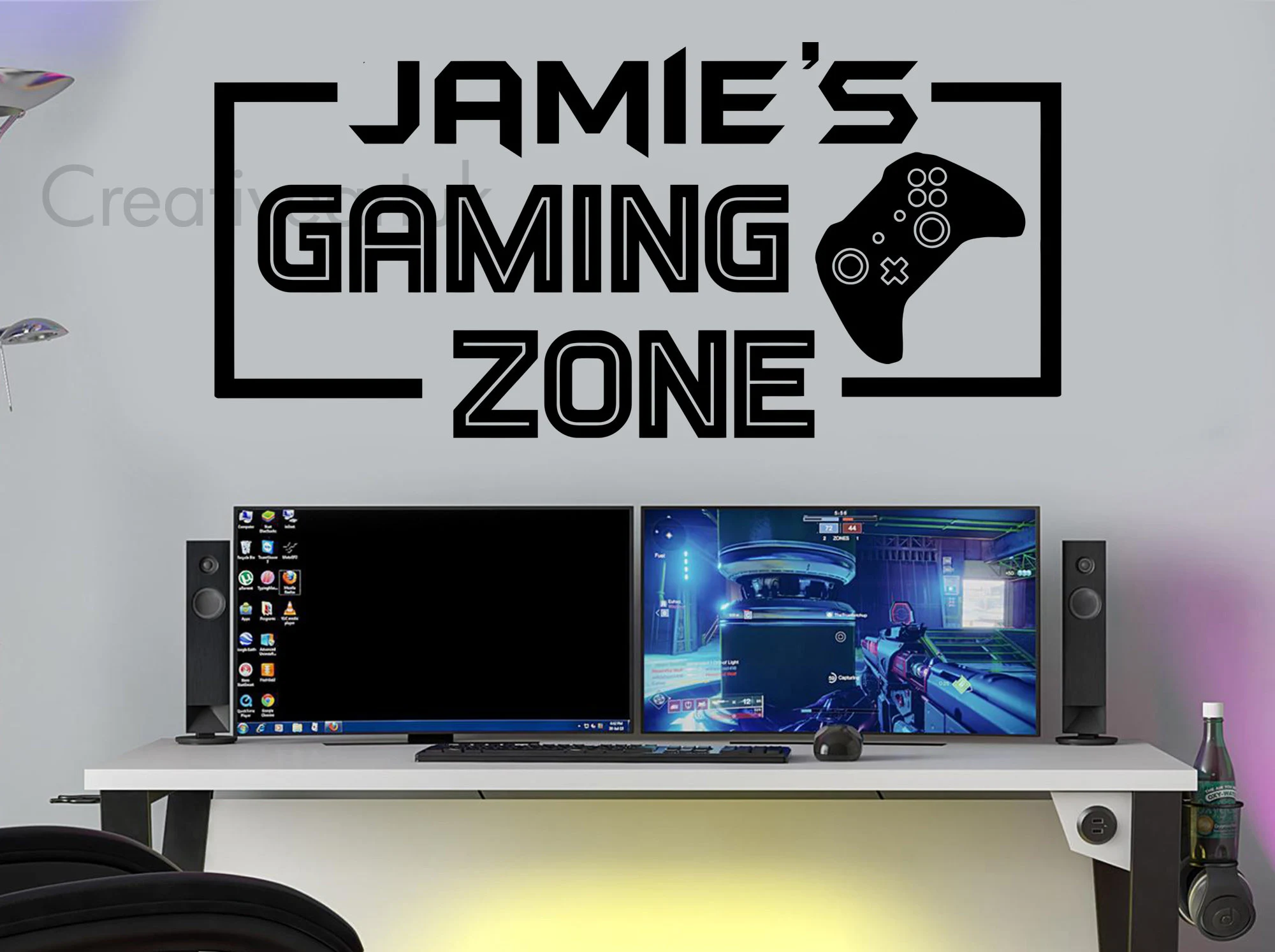 Personalised Gaming Zone Wall Sticker | Custom Gamer Name Decal | Gaming Room Wall Art | Kids Bedroom Gamer Decor | Vinyl Wall Sticker XBGZB