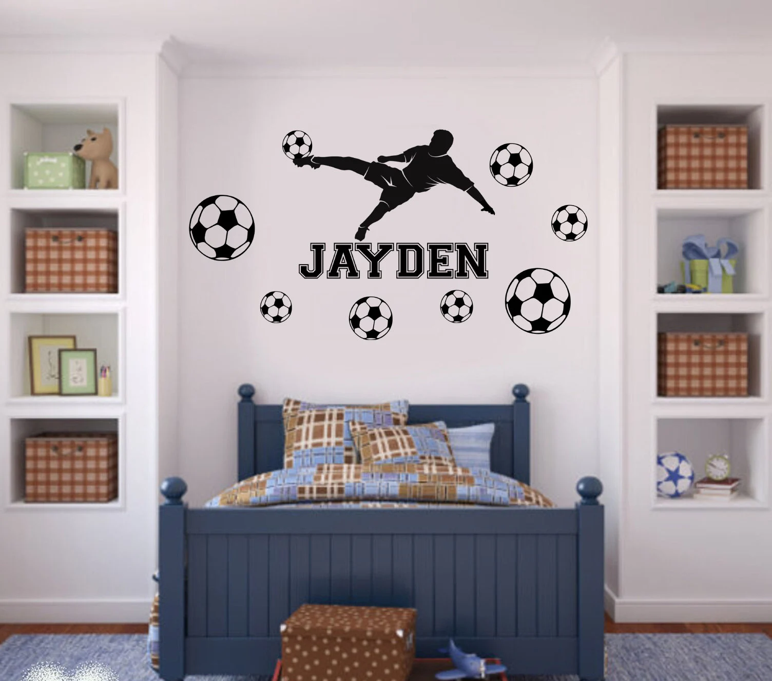 Personalised Football Overhead Kick Wall Sticker | Custom Name Football Decal | Soccer Player Bedroom Decor | Sports Decals FB2B - image 5