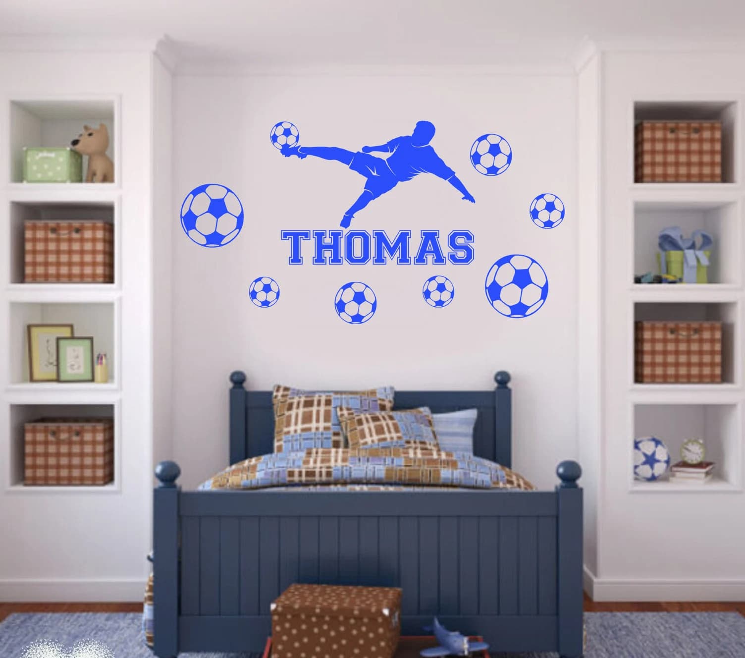 Personalised Football Overhead Kick Wall Sticker | Custom Name Football Decal | Soccer Player Bedroom Decor | Sports Decals FB2B - image 3