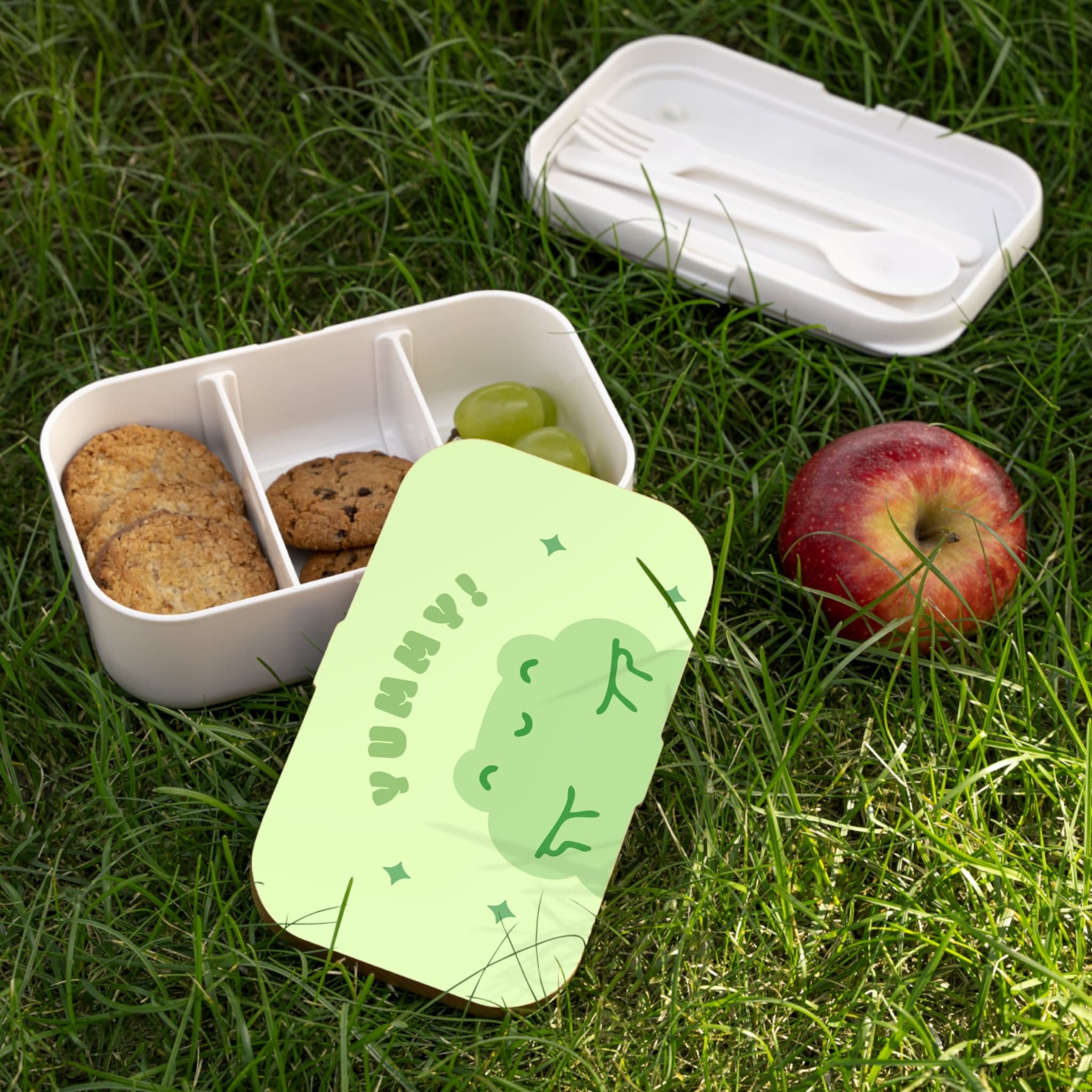 Frog Bento Lunch Box for Adults, Cute Green Adult Japanese Lunch, Wood, Wooden, Korean Food Bag - image 3