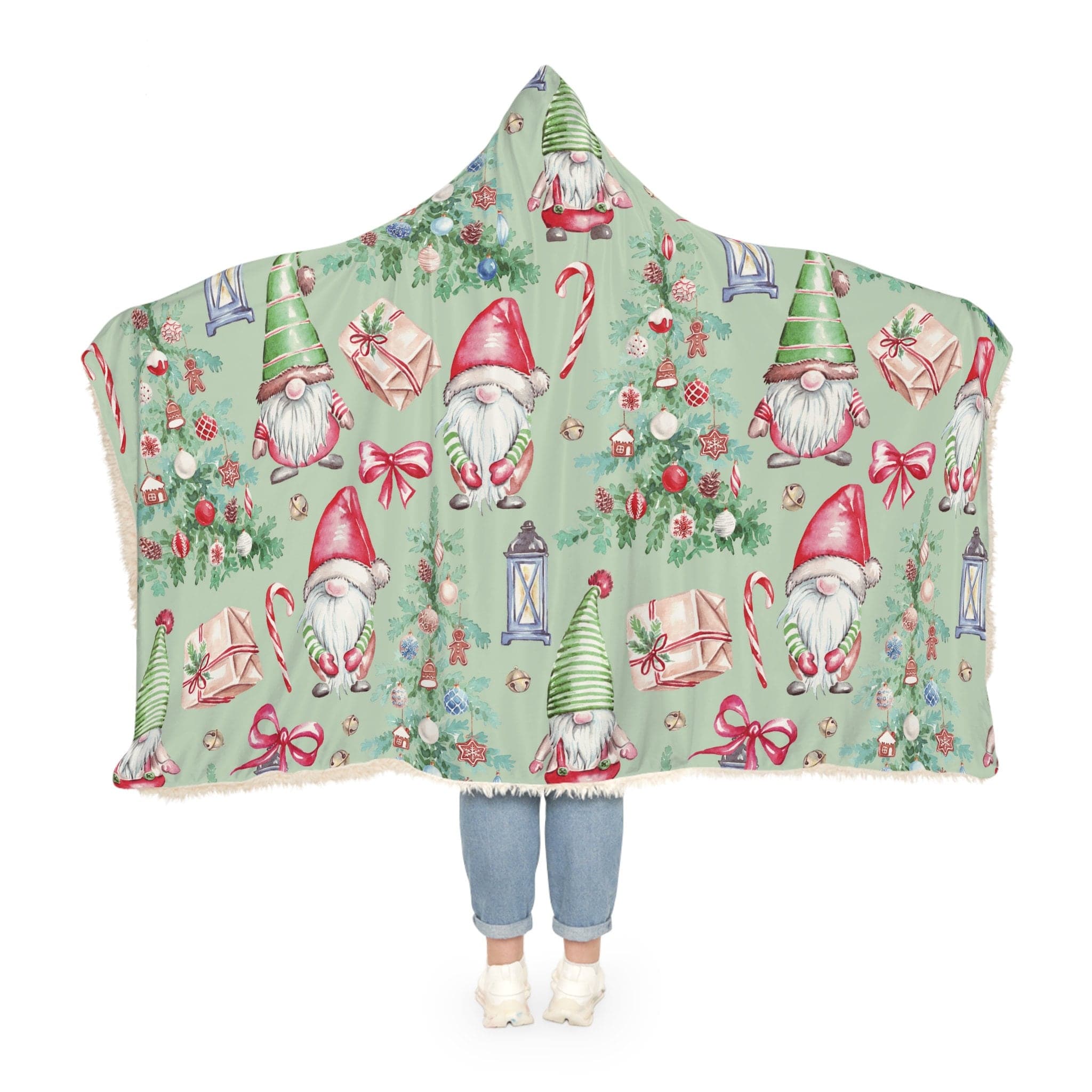 Gnome Hooded Blanket, Oversized Blanket Hoodie, Sherpa Blanket, Fleece, Adult Cape, Wearable Snuggle Throw, Gift for her, Christmas, Camping - image 5