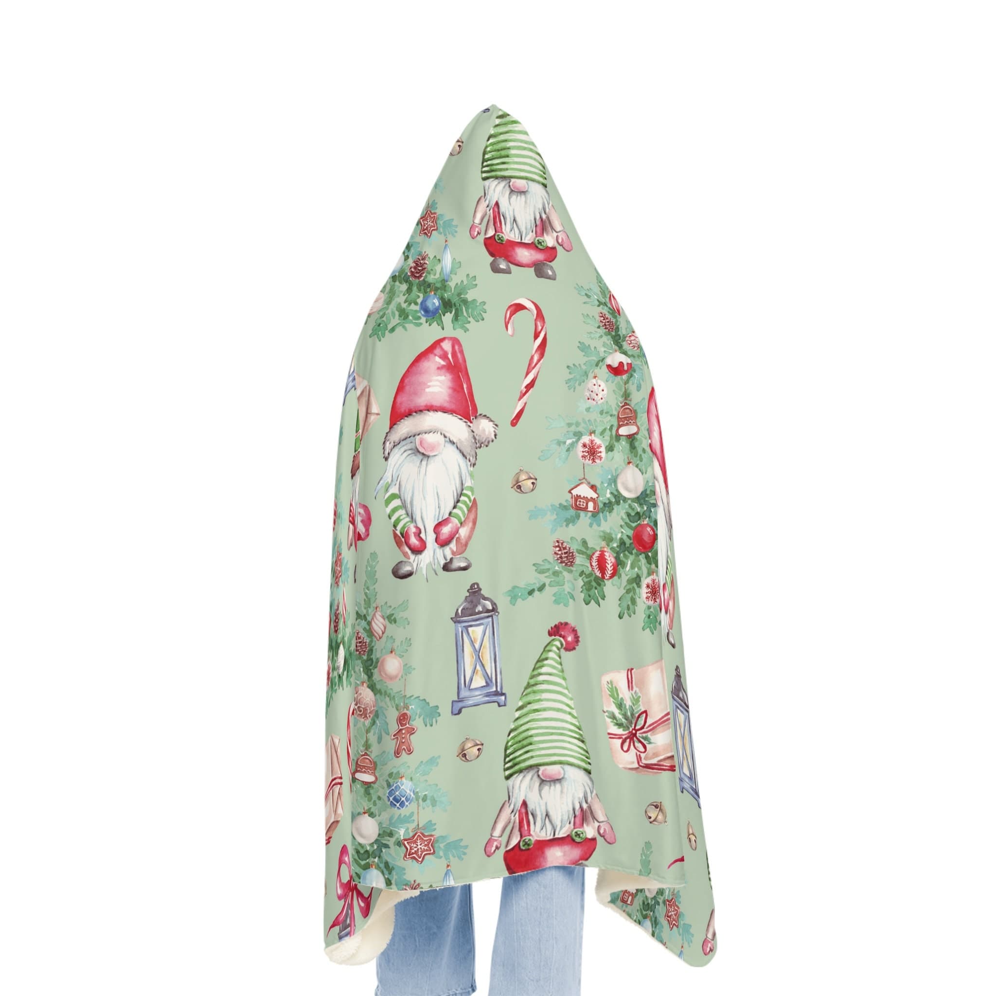 Gnome Hooded Blanket, Oversized Blanket Hoodie, Sherpa Blanket, Fleece, Adult Cape, Wearable Snuggle Throw, Gift for her, Christmas, Camping - image 4
