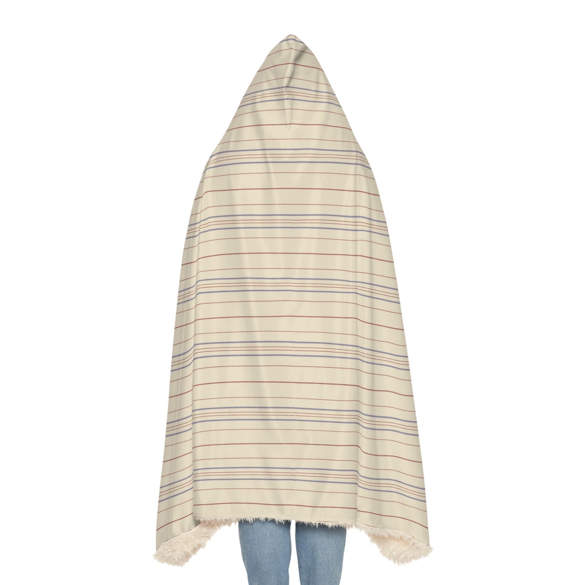 Striped Hooded Blanket, Oversized Blanket Hoodie, Sherpa Blanket, Fleece, Adult Cape, Wearable Snuggle Throw, Gift for her, Aztec, Camping - image 4