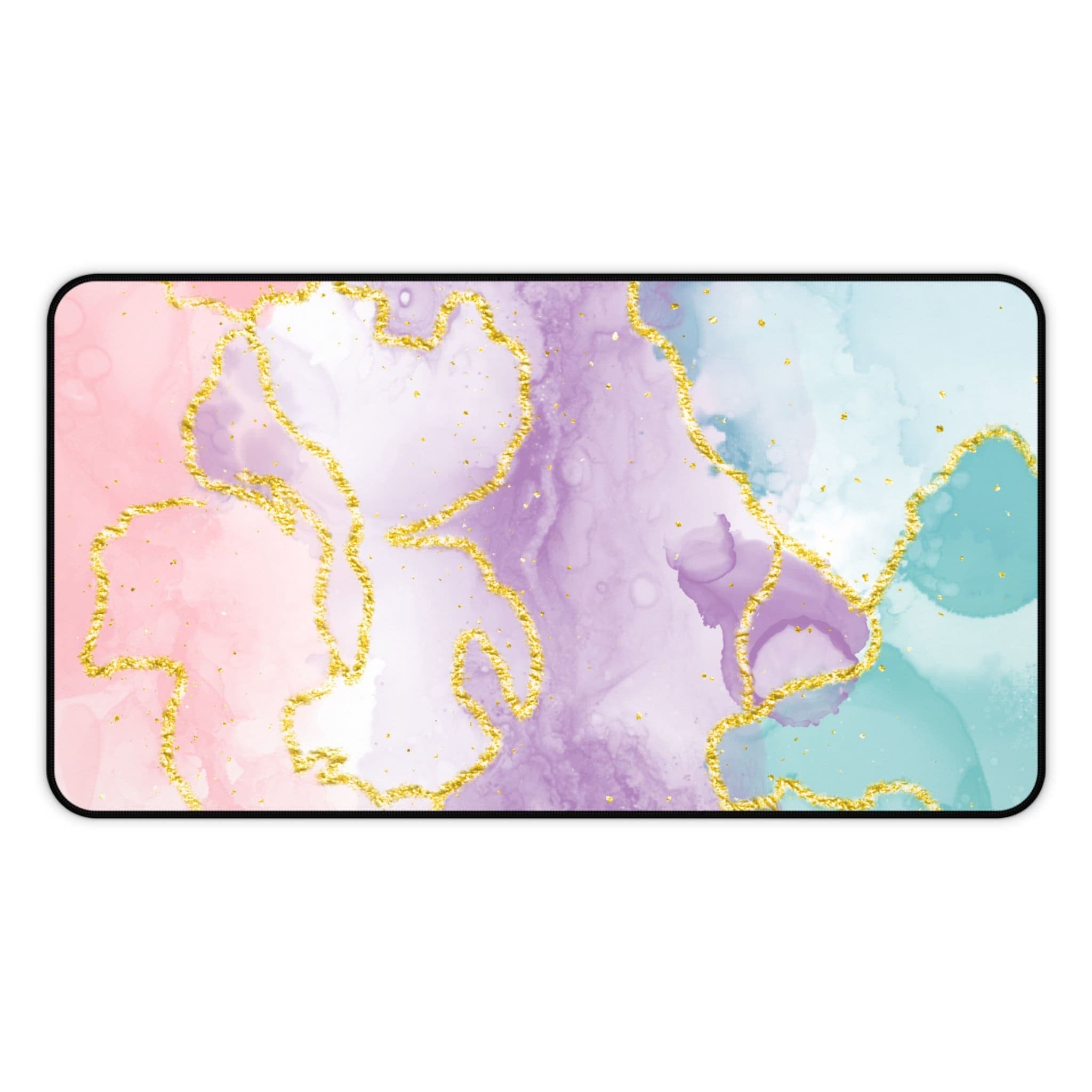 Pastel Blue Kawaii Desk Mat, Cute Boho Pink Aesthetic, Gaming, Green, Purple, Large, XL, Chic Office Decor