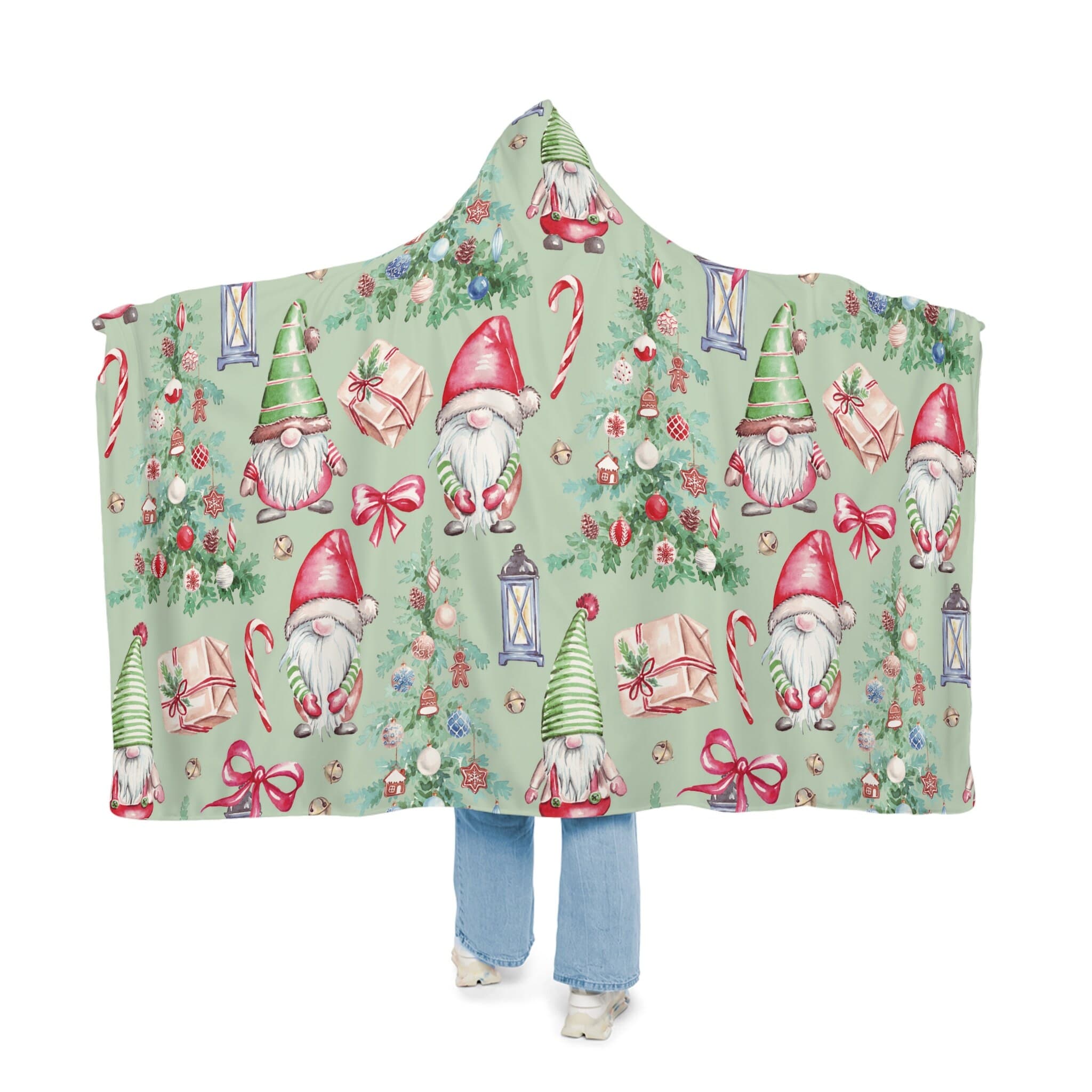 Gnome Hooded Blanket, Oversized Blanket Hoodie, Sherpa Blanket, Fleece, Adult Cape, Wearable Snuggle Throw, Gift for her, Christmas, Camping