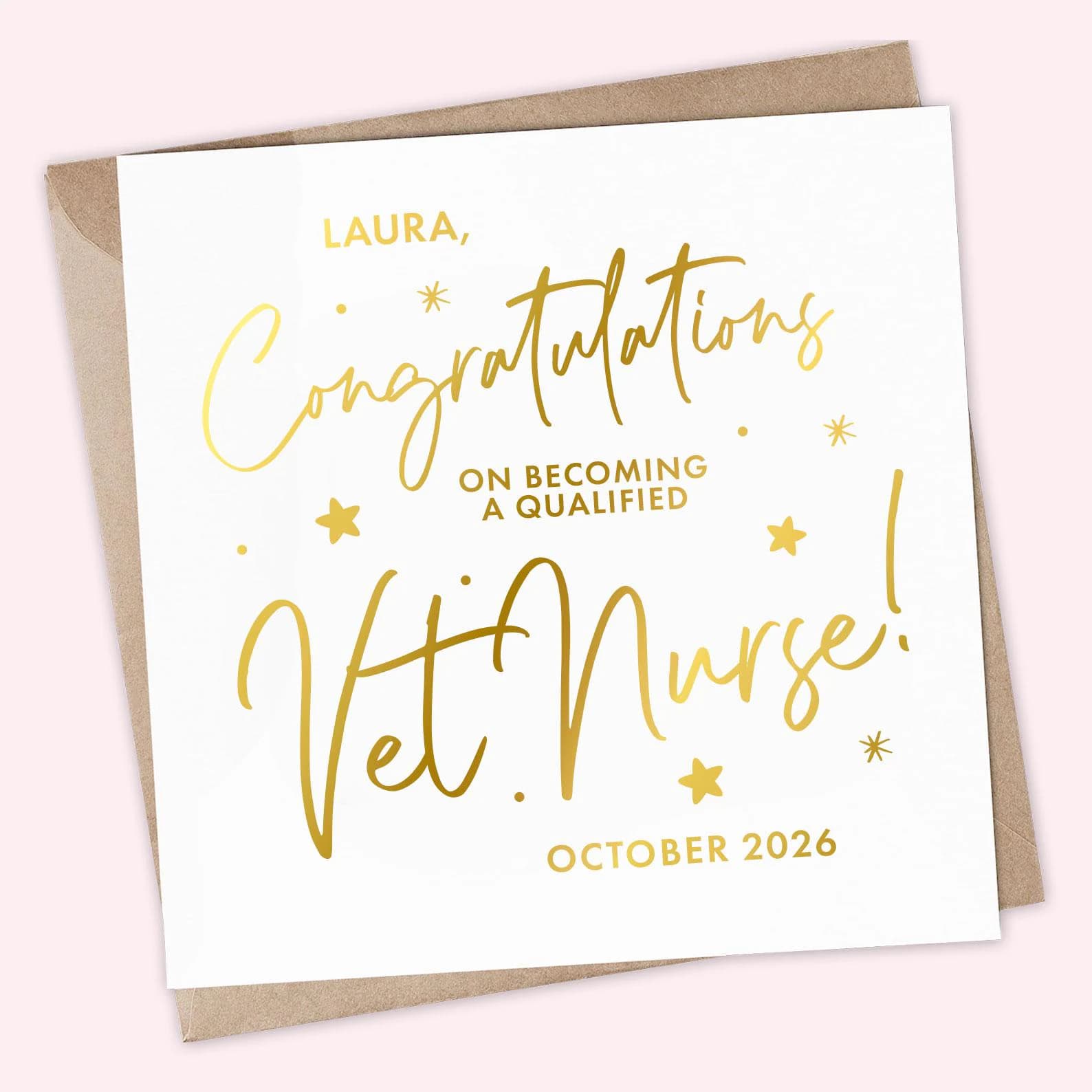 Personalised Vet Nurse Graduation Card, Qualified Veterinary Nurse Congratulations Card, Vet Exam Pass Card, Veterinary Gift