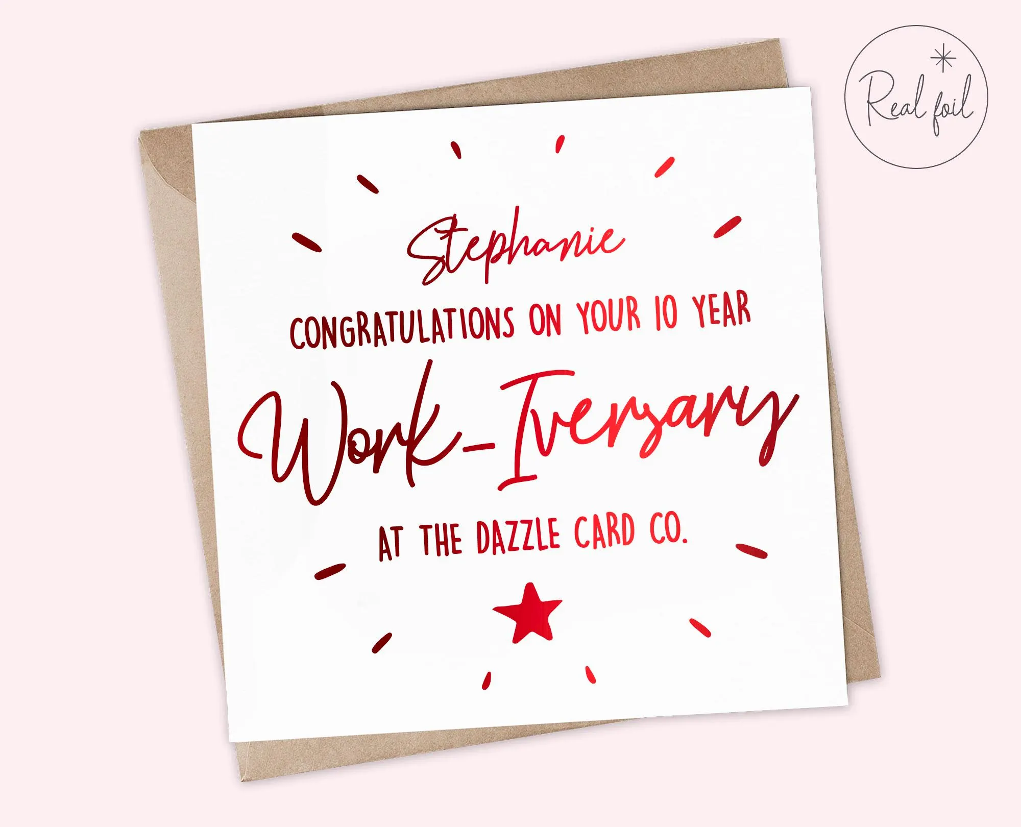 Personalised Work Anniversary Card, Colleague Work-Iversary Card, Colleague Celebration Card, Boss Card, Employee Milestone Card, Keepsake - image 4
