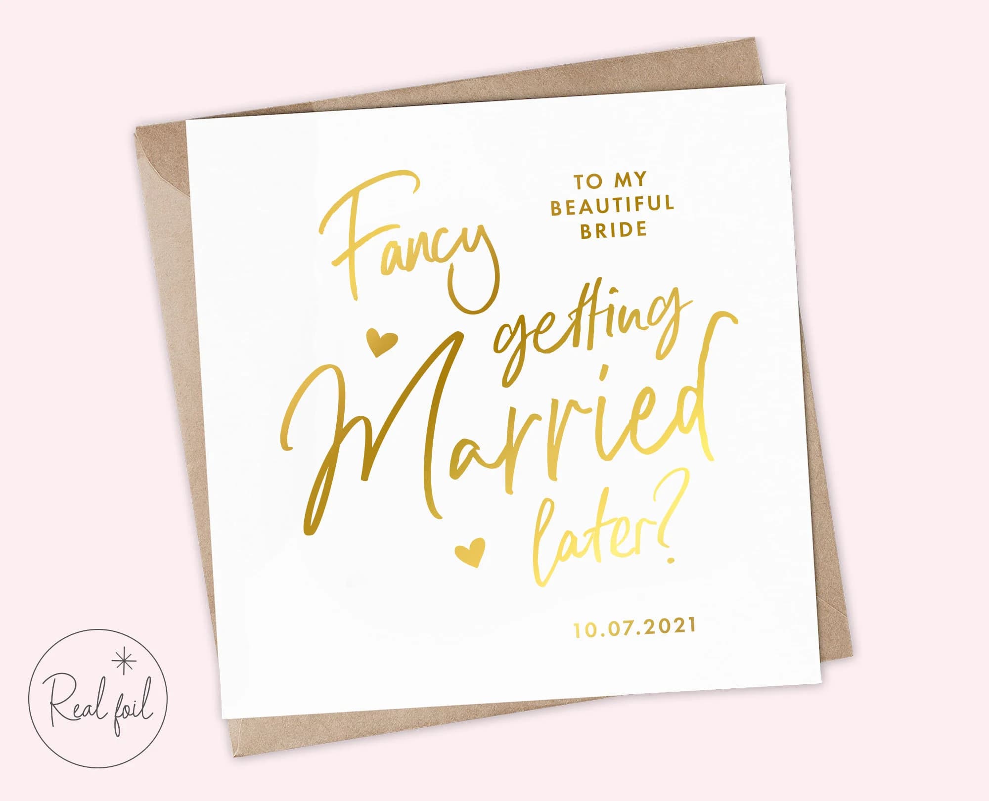 Fancy Getting Married Card, To My Groom Wedding Day Card, To My Bride Wedding Day Card, Keepsake, Foil, Rose Gold, Gold, Silver, Keepsake - image 3