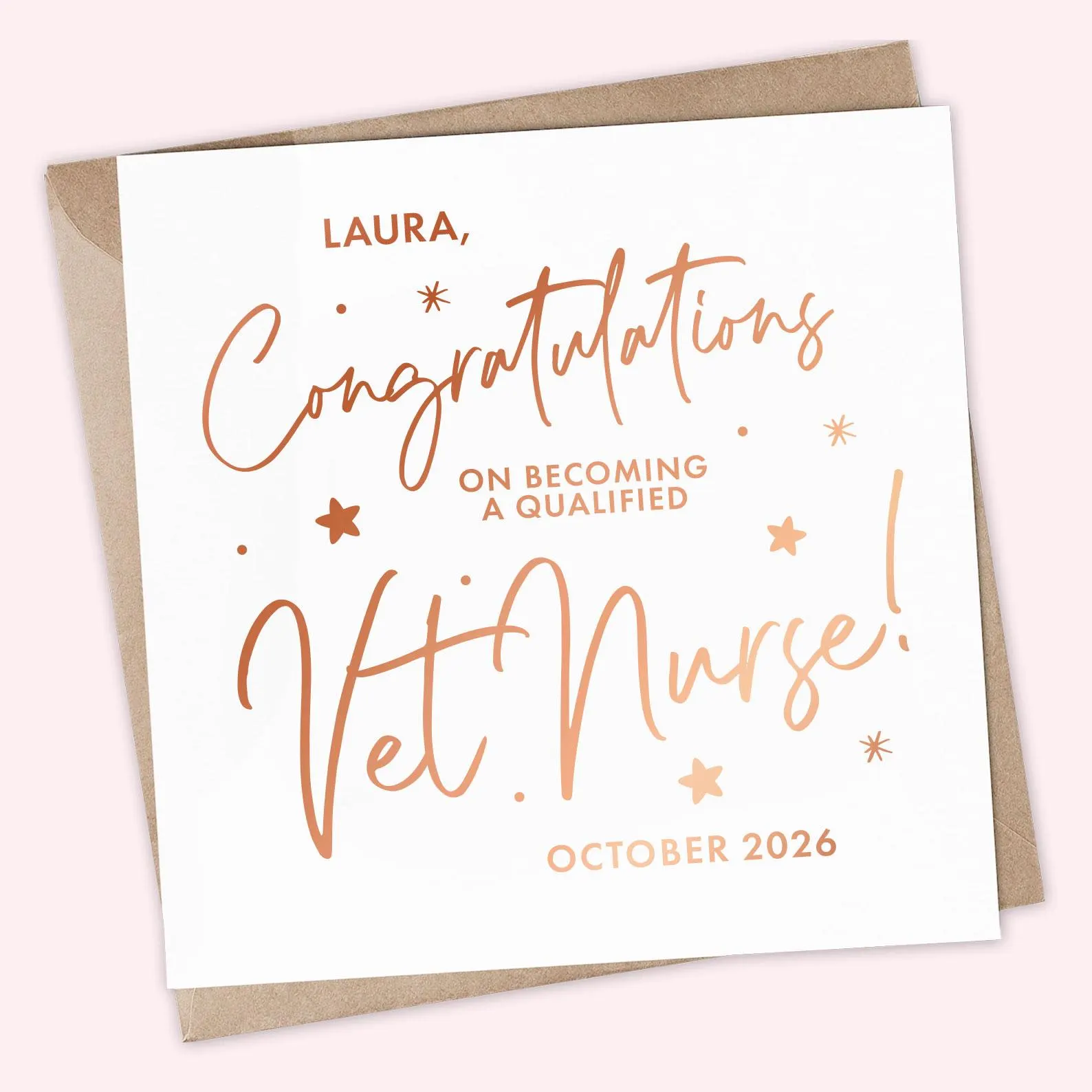 Personalised Vet Nurse Graduation Card, Qualified Veterinary Nurse Congratulations Card, Vet Exam Pass Card, Veterinary Gift - image 4