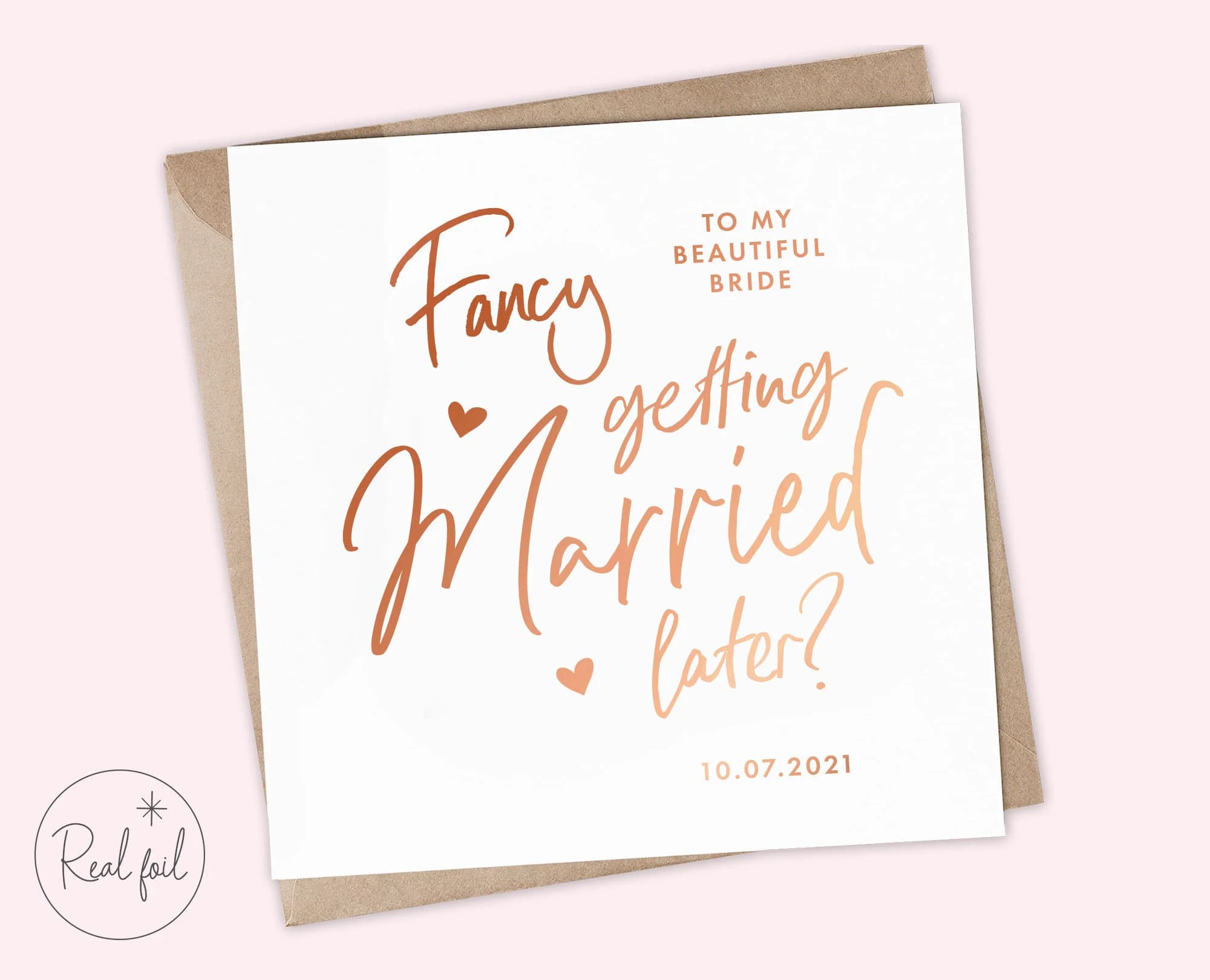 Fancy Getting Married Card, To My Groom Wedding Day Card, To My Bride Wedding Day Card, Keepsake, Foil, Rose Gold, Gold, Silver, Keepsake - image 5