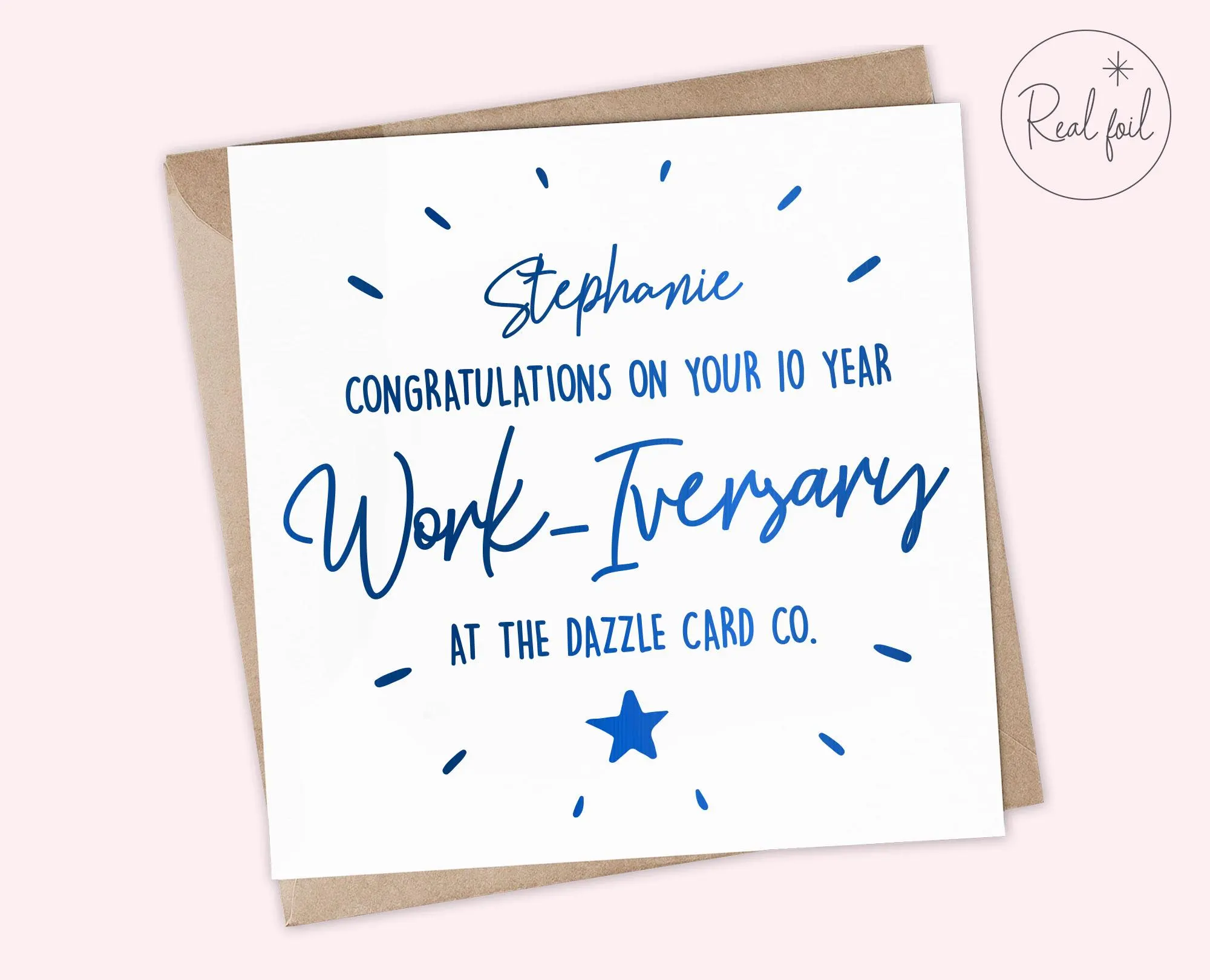 Personalised Work Anniversary Card, Colleague Work-Iversary Card, Colleague Celebration Card, Boss Card, Employee Milestone Card, Keepsake - image 5