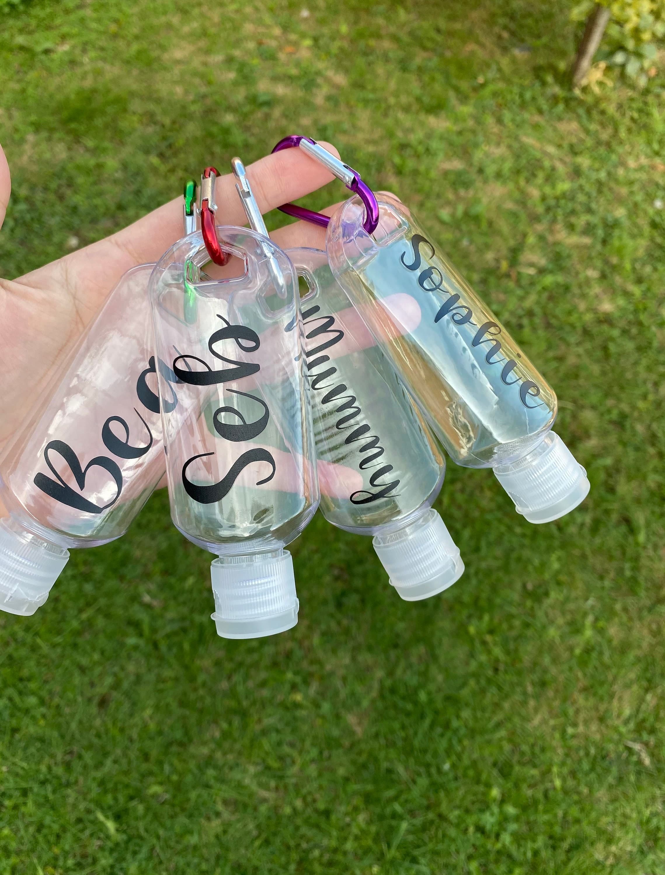 Personalised Empty Sanitiser Bottle | Bottle with Clip| Hand Gel| Back to School | Custom Gift |