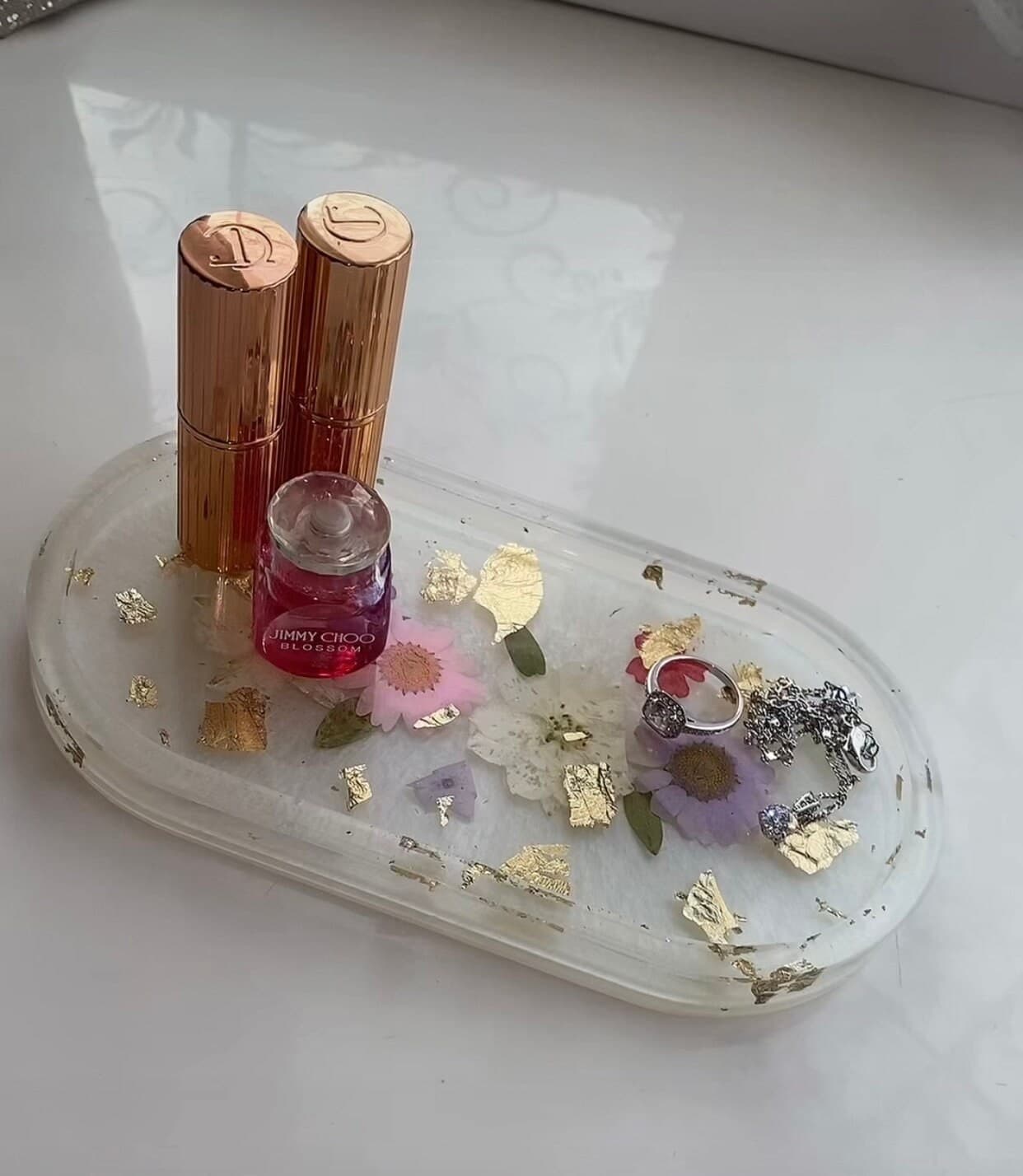 Resin Trays (18xm x 9.5cm) | Jewellery Dish | Trinket Dish | Bathroom Tray | Dining Table Decor | Decorative Tray - image 4