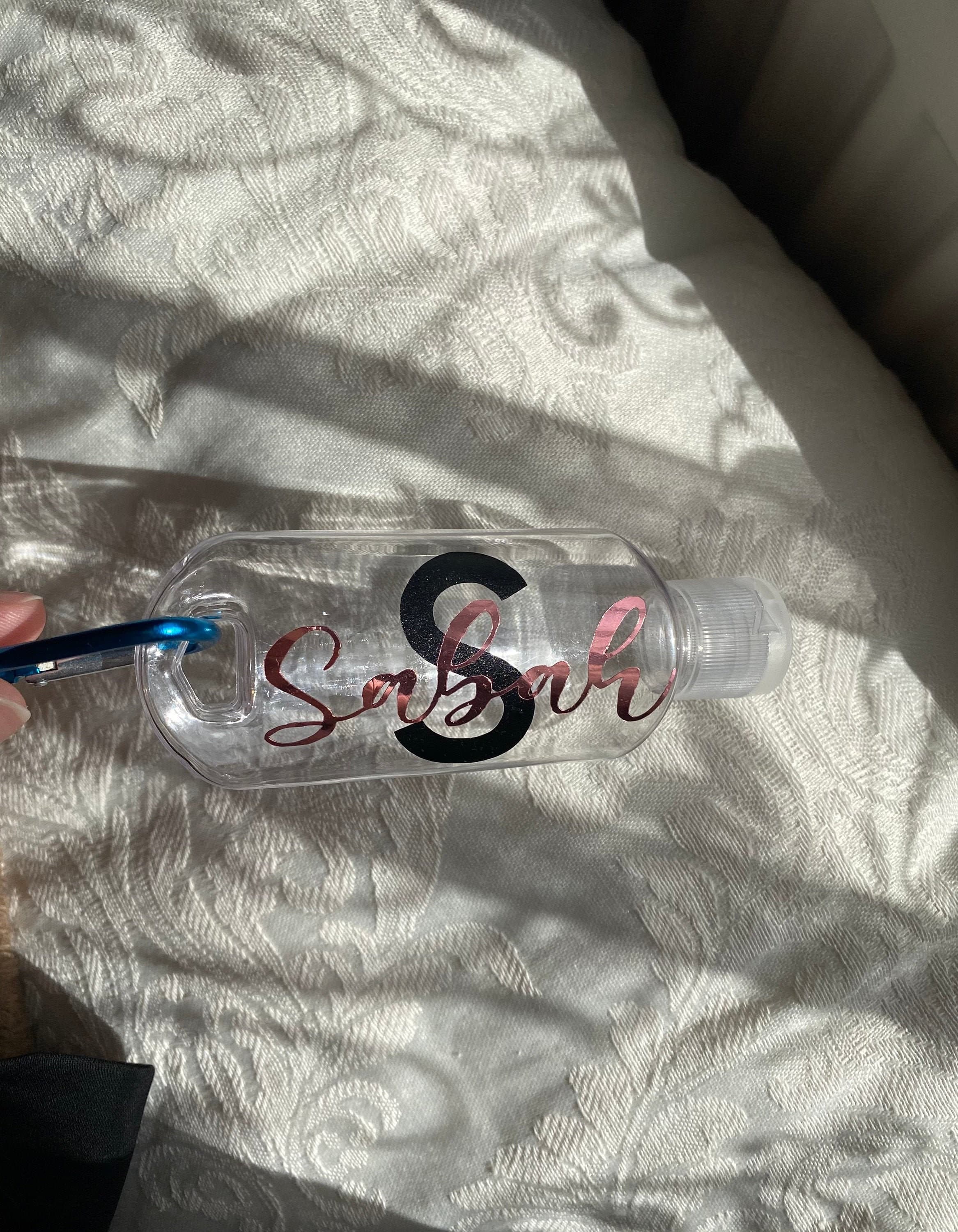 Personalised Empty Sanitiser Bottle | Bottle with Clip| Hand Gel| Back to School | Custom Gift | Bridesmaid Proposal