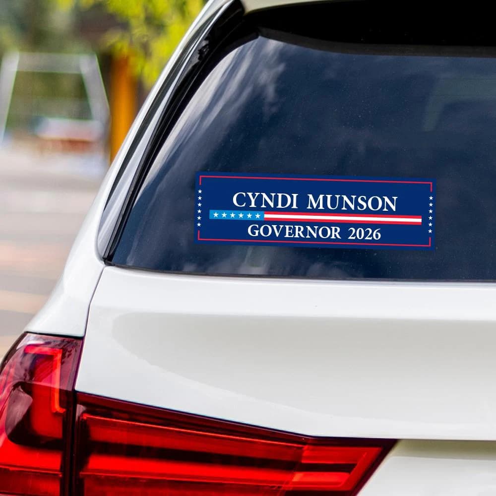 Cyndi Munson For Oklahoma Governor 2026 Vinyl Sticker, Vote Cyndi Munson, Oklahoma Governor Elections 2026 Bumper Sticker 10" x 3"