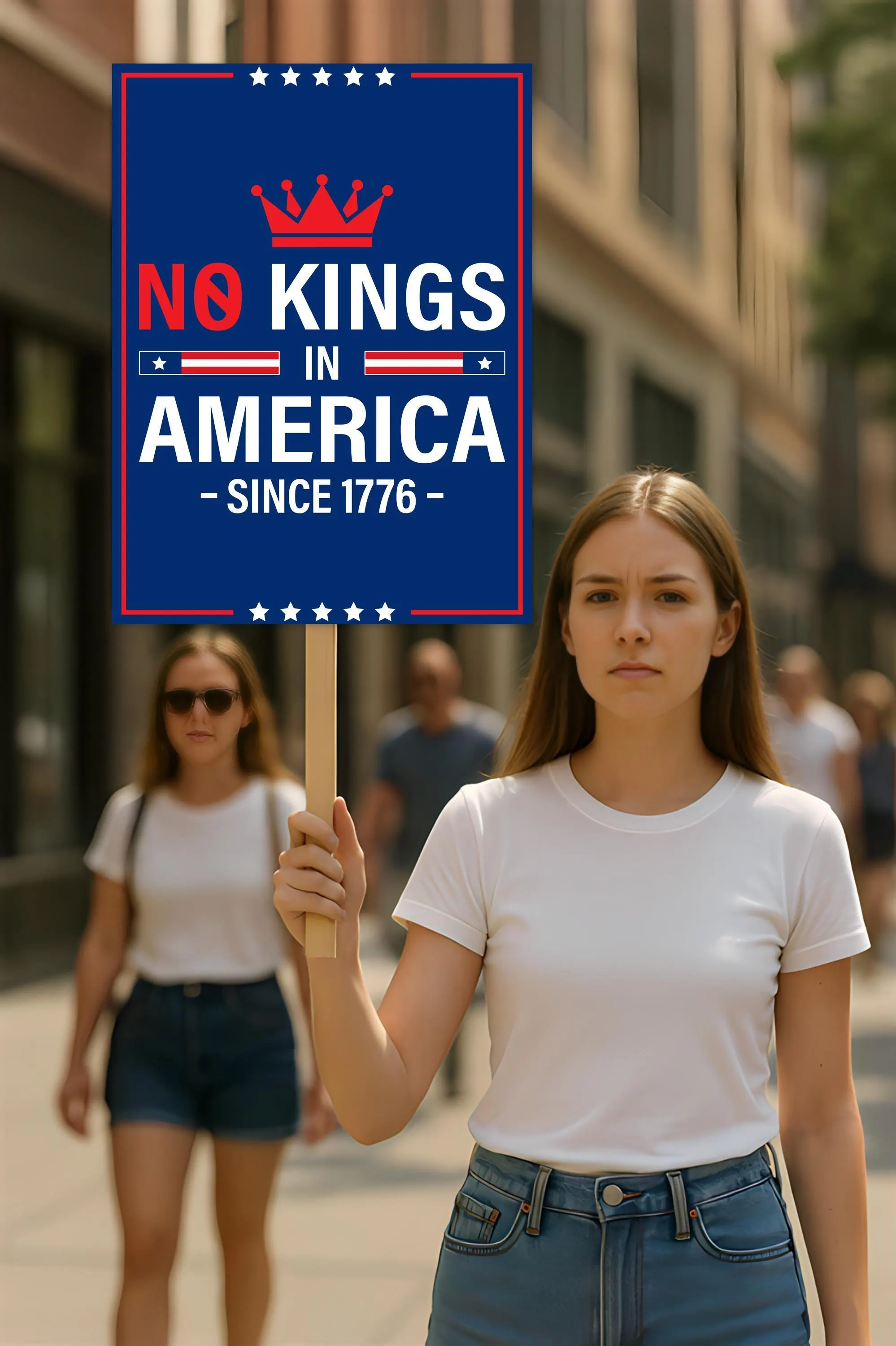No Kings In America Protest Sign, Anti-Trump Resistance, Political Activist Poster, Rally Sign, Resist Fascism Protest Poster - image 5