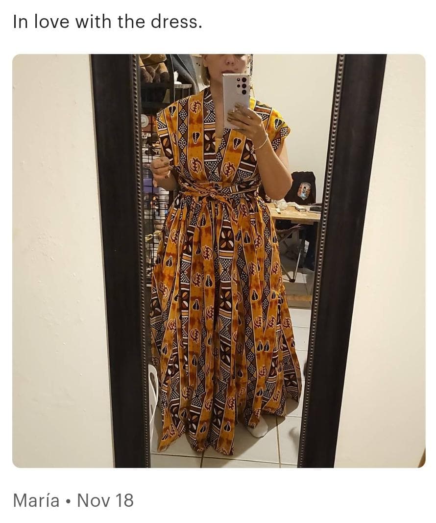 African Print Infinity Long Maxi Dress: Women Convertible Infinity Cotton Skirt or Palazzo Pants Jumpsuit Jumper w/ Headwrap Scarf - image 4