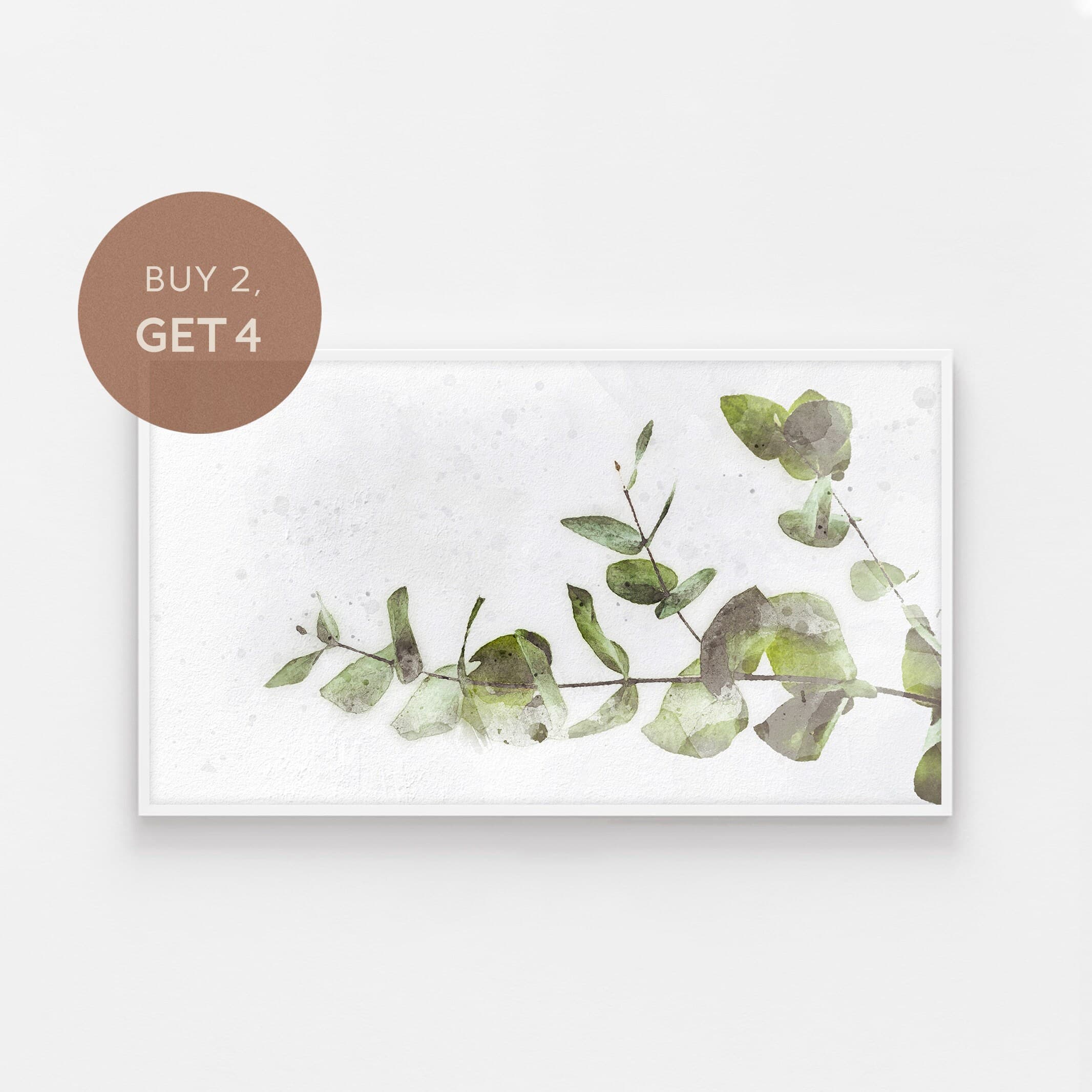 Samsung Frame TV Art, Watercolor Art for Frame TV, Eucalyptus Art Frame Tv, Botanical Painting, Digital Art Frame Tv, Farmhouse Art Print