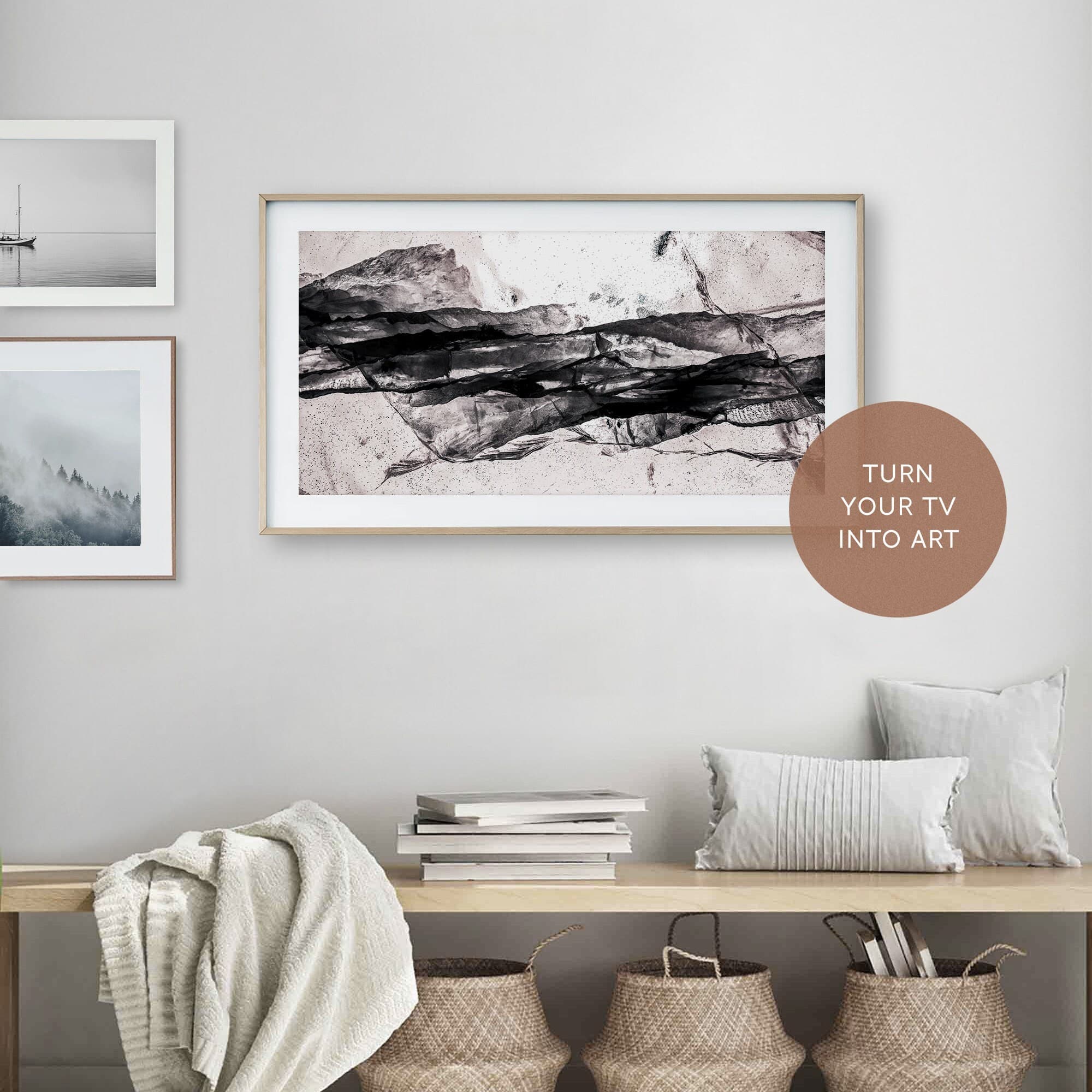 Samsung Frame TV Art, Ice Wall Decor, Nature Wall Art, Abstract Art for TV, Black and White, Dark Abstract, Winter Decor, DOWNLOAD Tv Art - image 3