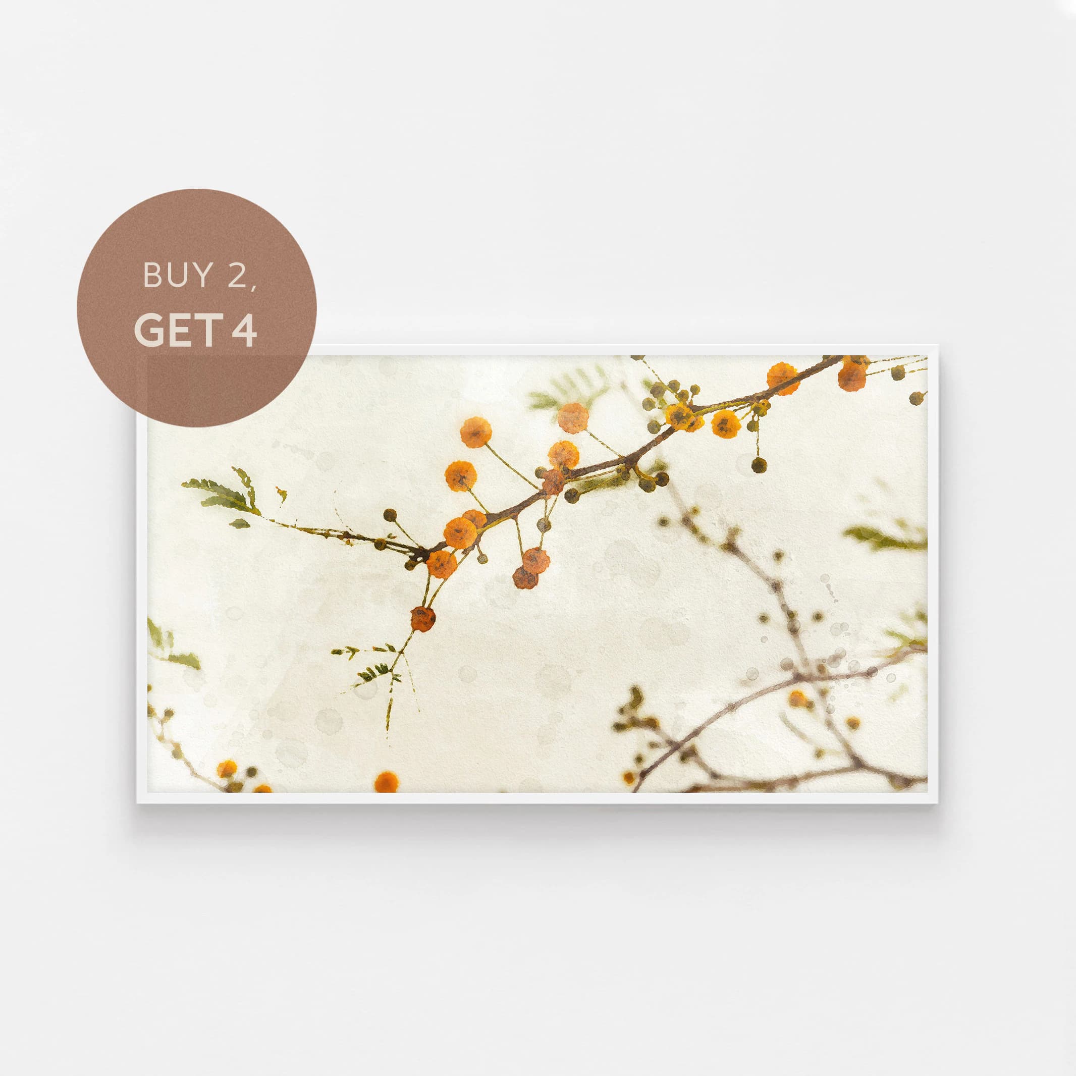 Samsung Frame TV Art, Watercolor Flower Art, Botanical Painting, Floral Tv Art, Farmhouse Decor, Fall Winter Season, Samsung Digital Art Tv