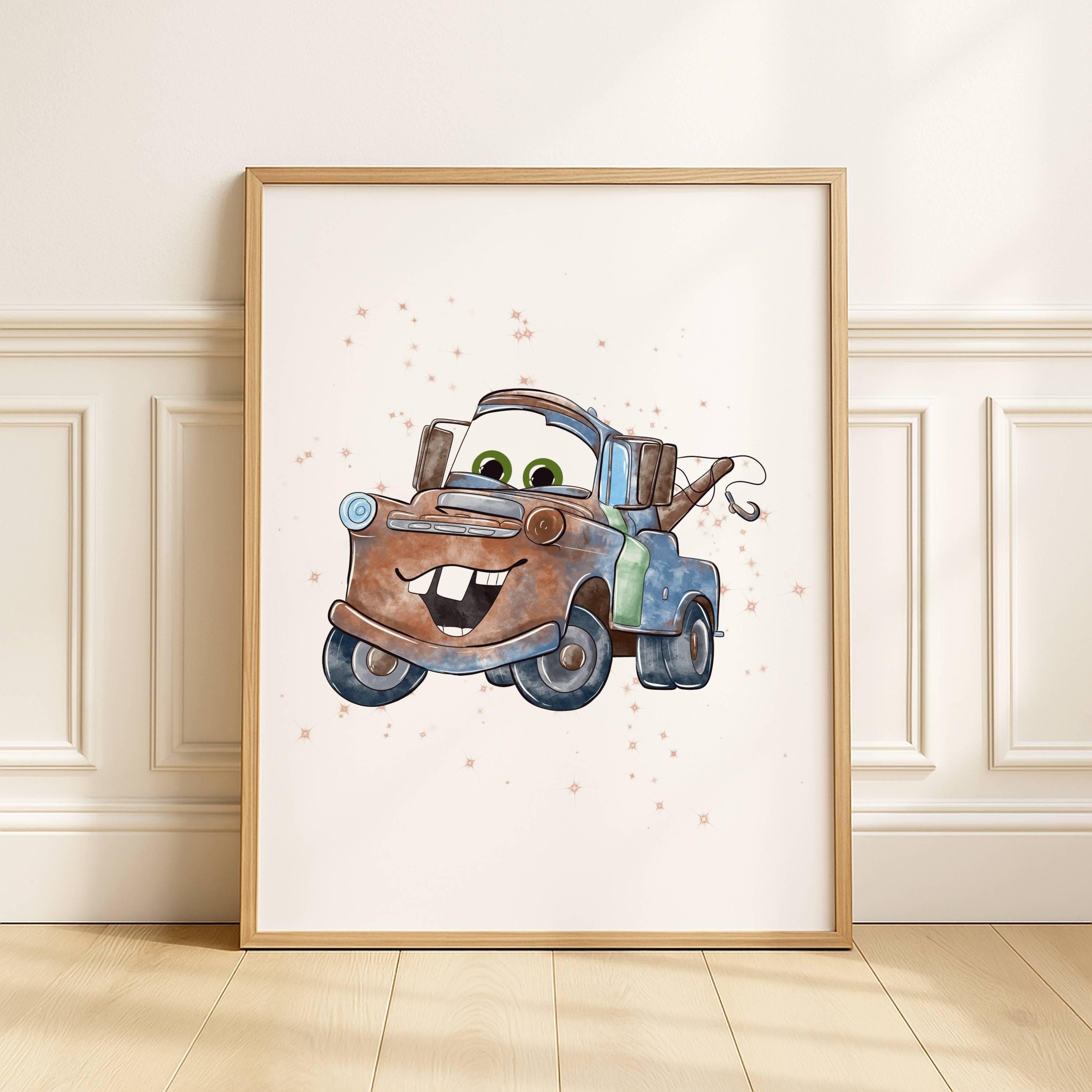 Lighting McQueen Set of 3 Nursery Wall Art Prints, Custom Cars Movie Watercolor Prints, Nursery Decor, Boy Playroom Prints, DIGITAL DOWNLOAD - image 3
