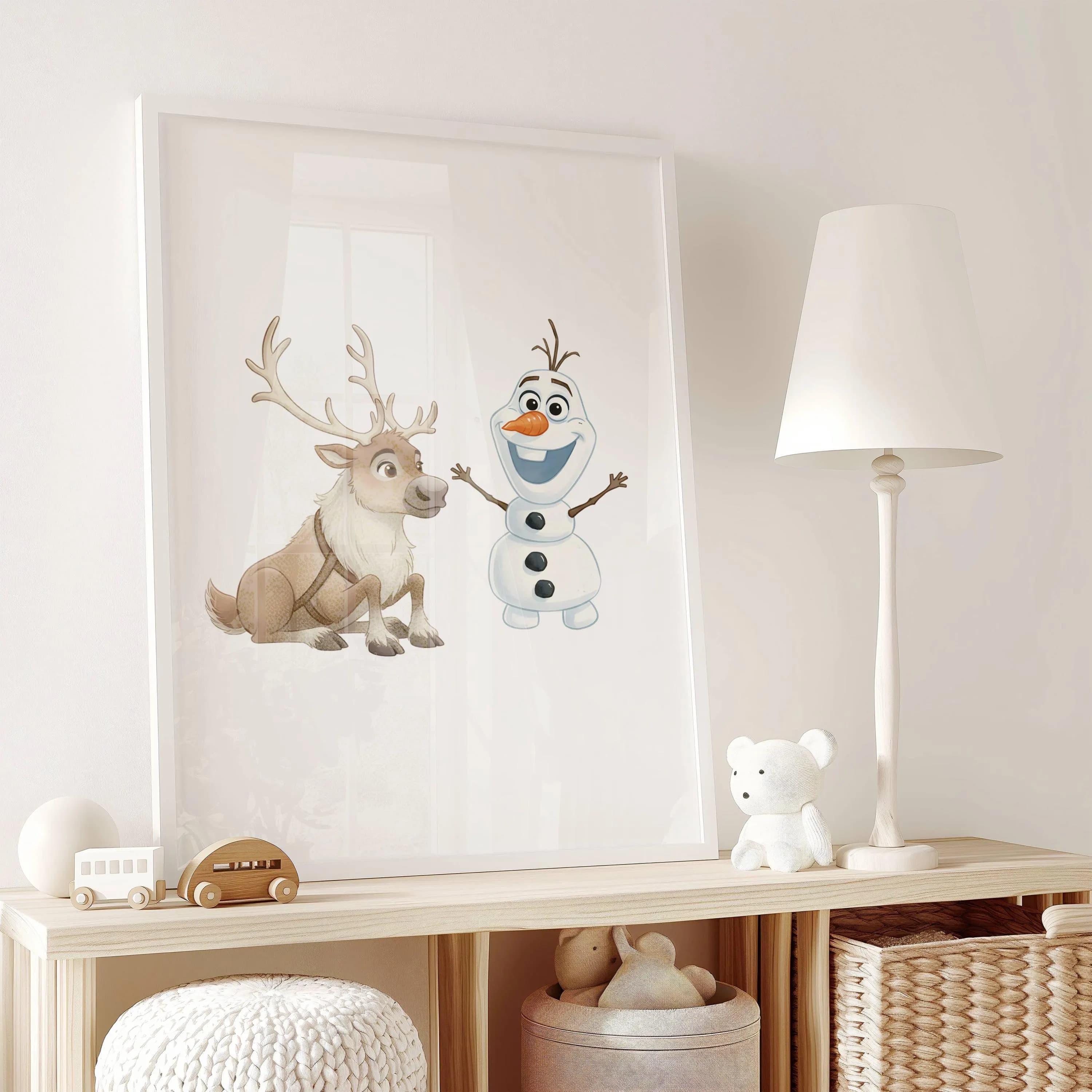 Set Of 3 Drawing Frozen Wall Art - Frozen Poster Set, Girls Room Decor, Nursery Prints, Kids Room decoration, Princess Elsa, Olaf, Anna - image 5
