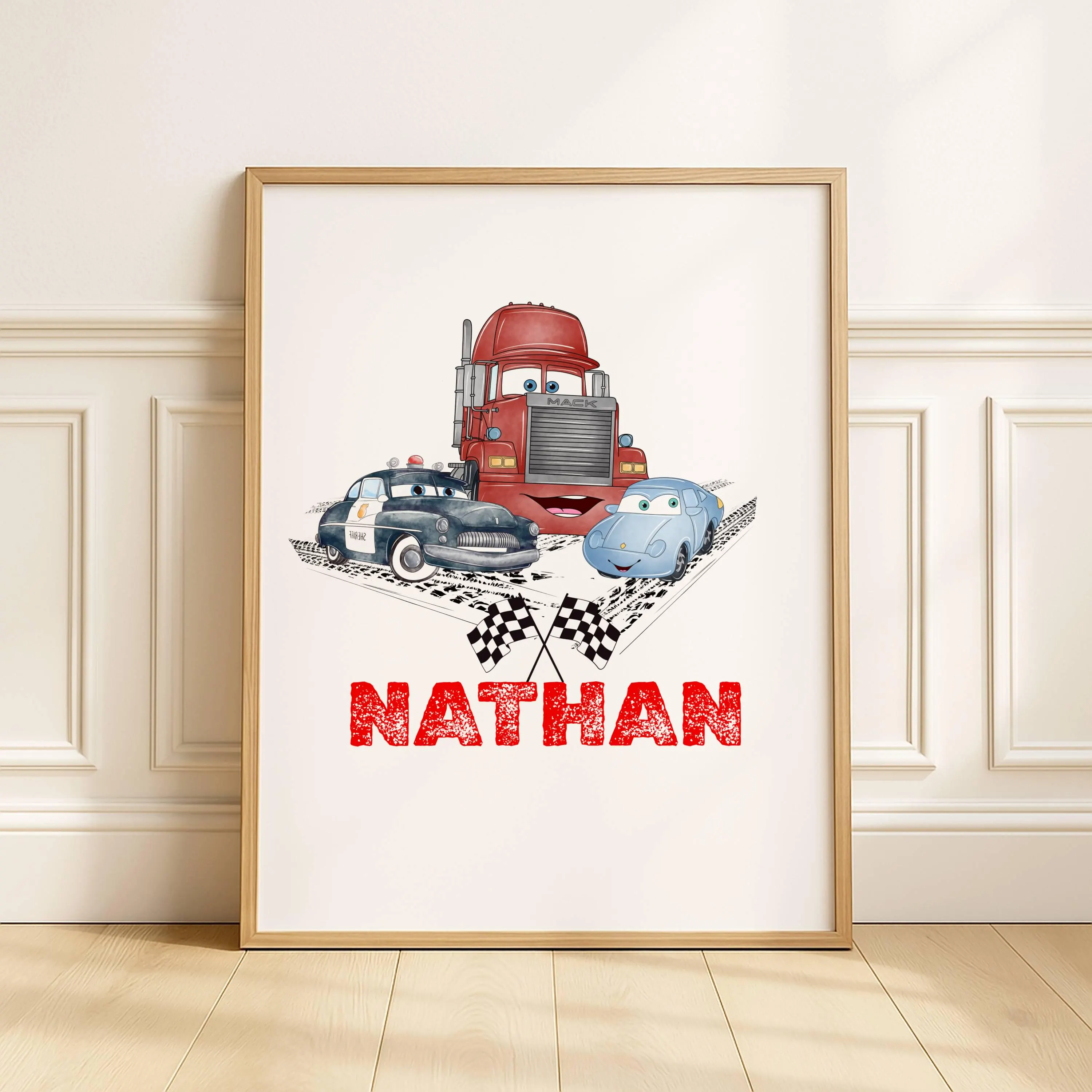 Lighting McQueen Set of 3 Nursery Wall Art Prints, Custom Cars Movie Watercolor Prints, Nursery Decor, Boy Playroom Prints, DIGITAL DOWNLOAD - image 5