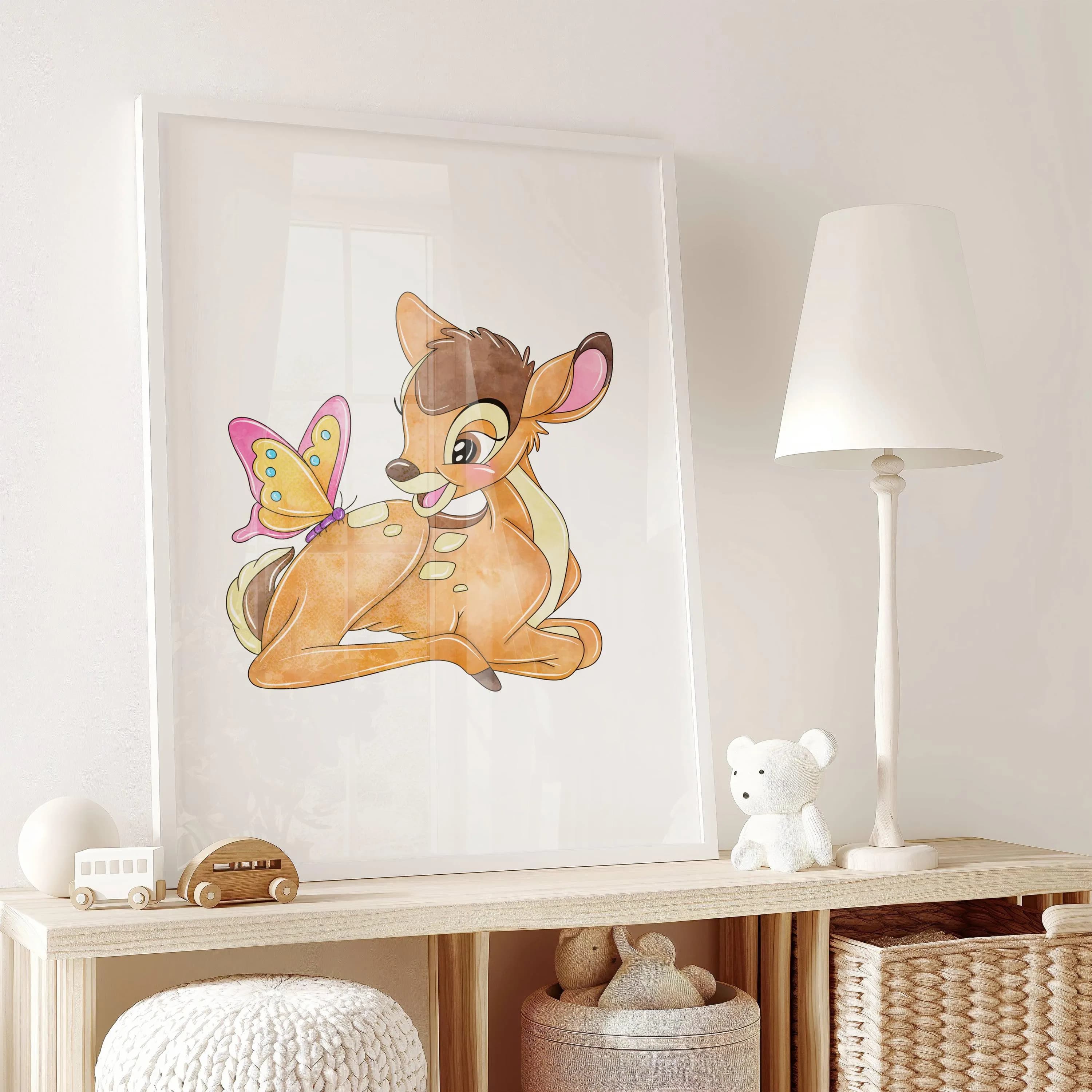 Bambi Nursery Art Prints: Thumper, Personalized Name, Butterfly - Set of 3 - image 5